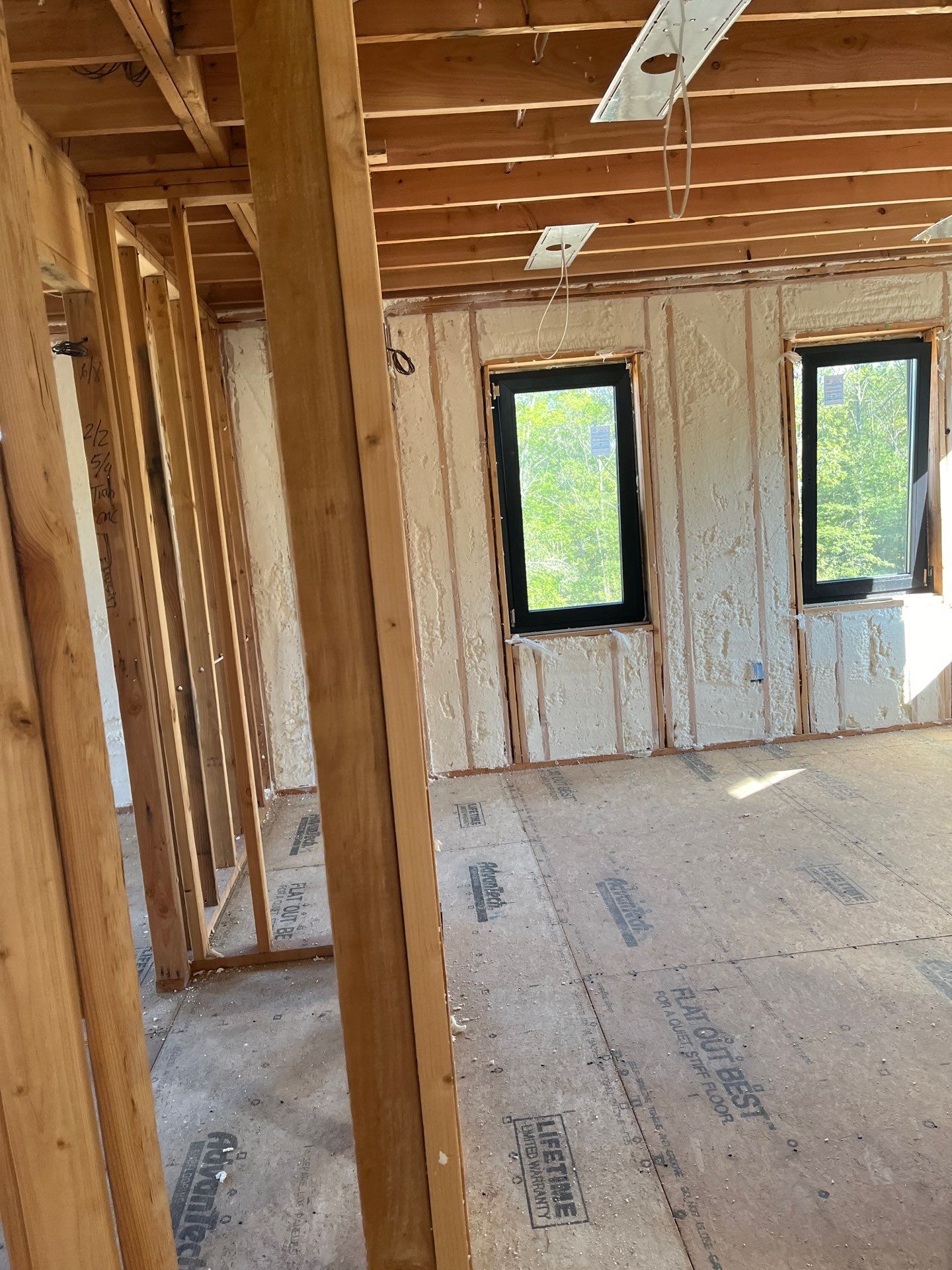 New Home Construction using open cell spray foam by NYS Foam & Energy
