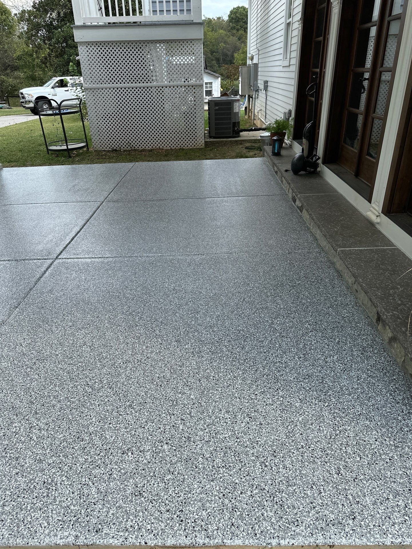 Patio Floor Coating using Wombat by My Garage Floor Guys