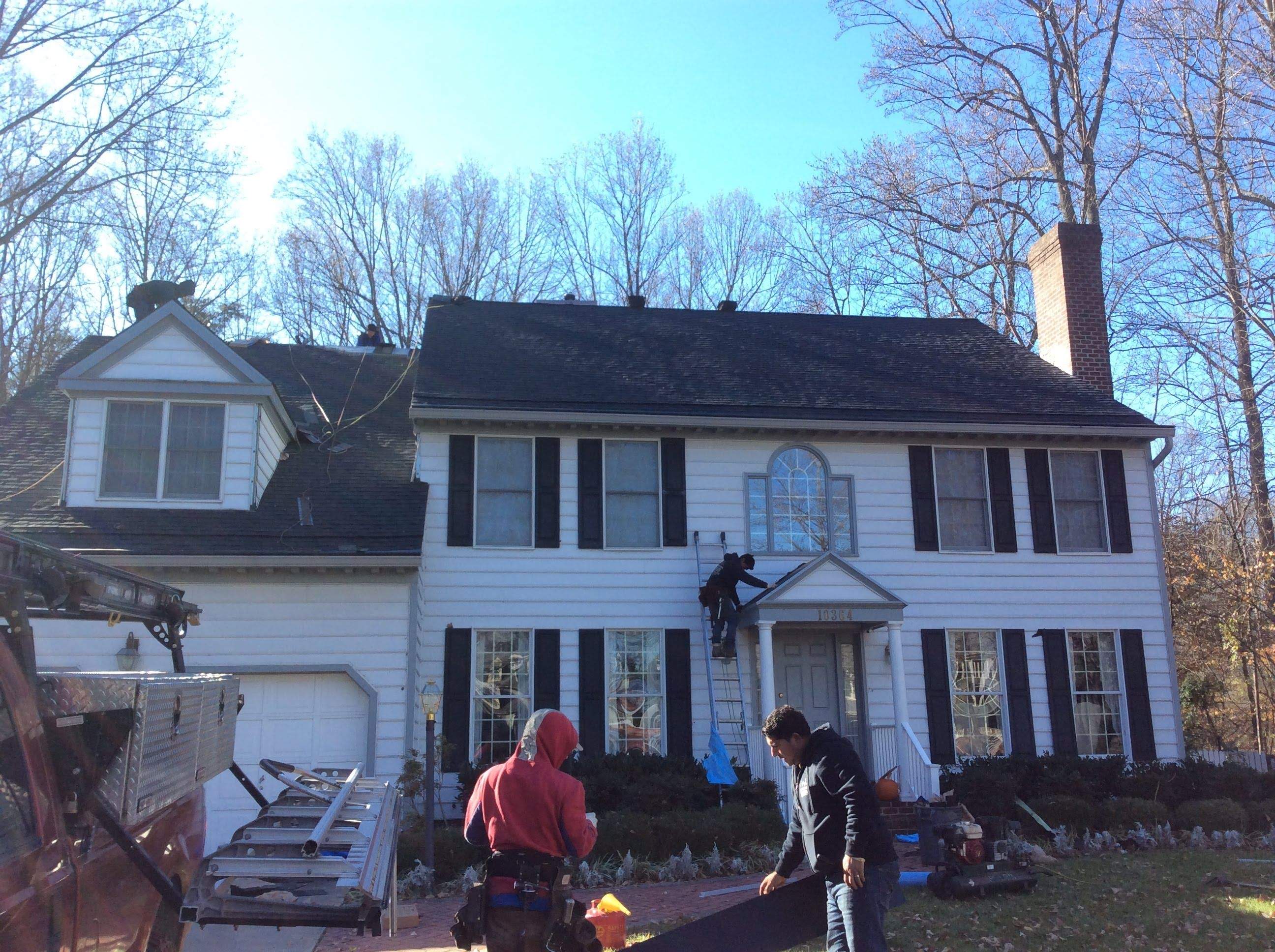 Residential Roofing Installation using Charcoal Black by Alpha Design Services