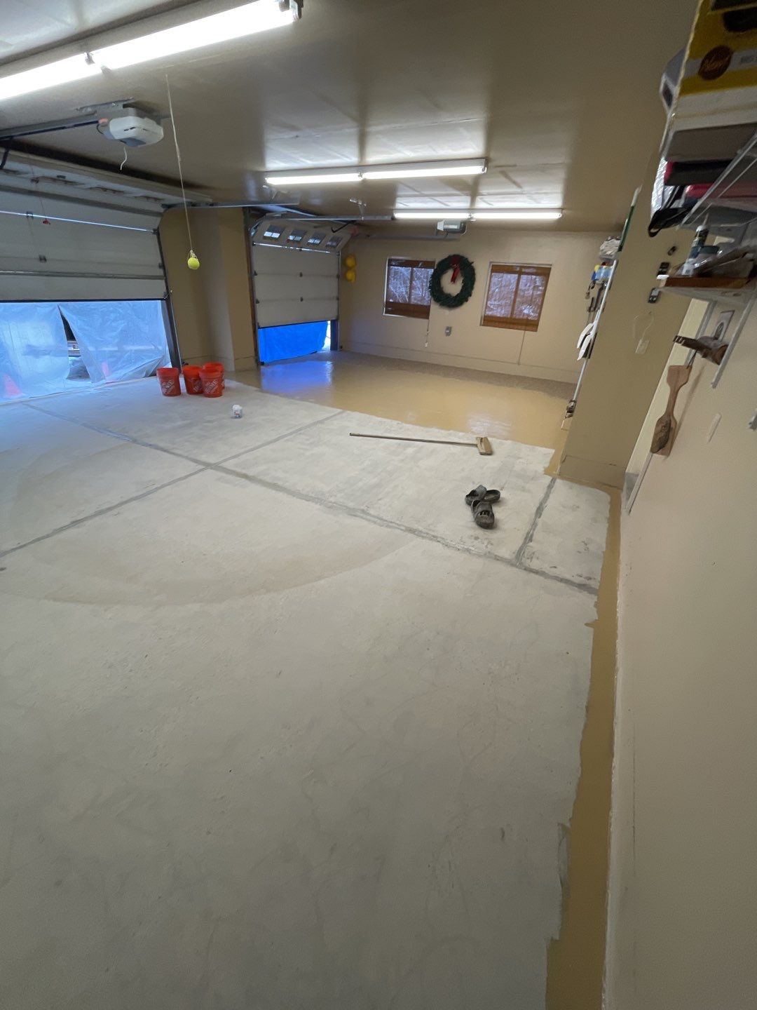 Garage Transformation using Sandstone by Croc Coatings, LLC