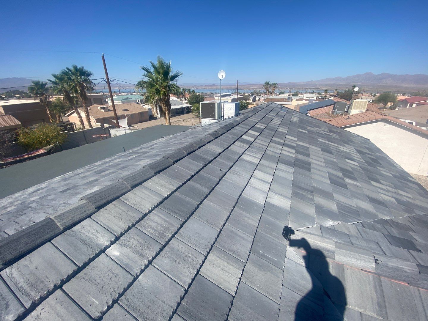 Charcoal Blend Concrete Tile by Reimagine Roofing