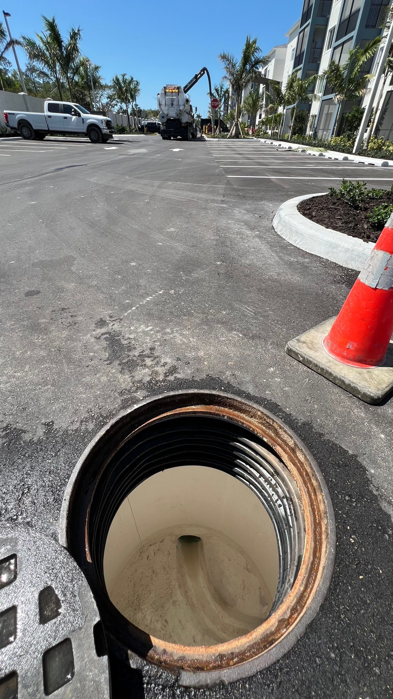 New Construction Apartment Complex Stormwater System and Sewer System Cleaning by Don Mar, Inc. Storm Water Solutions