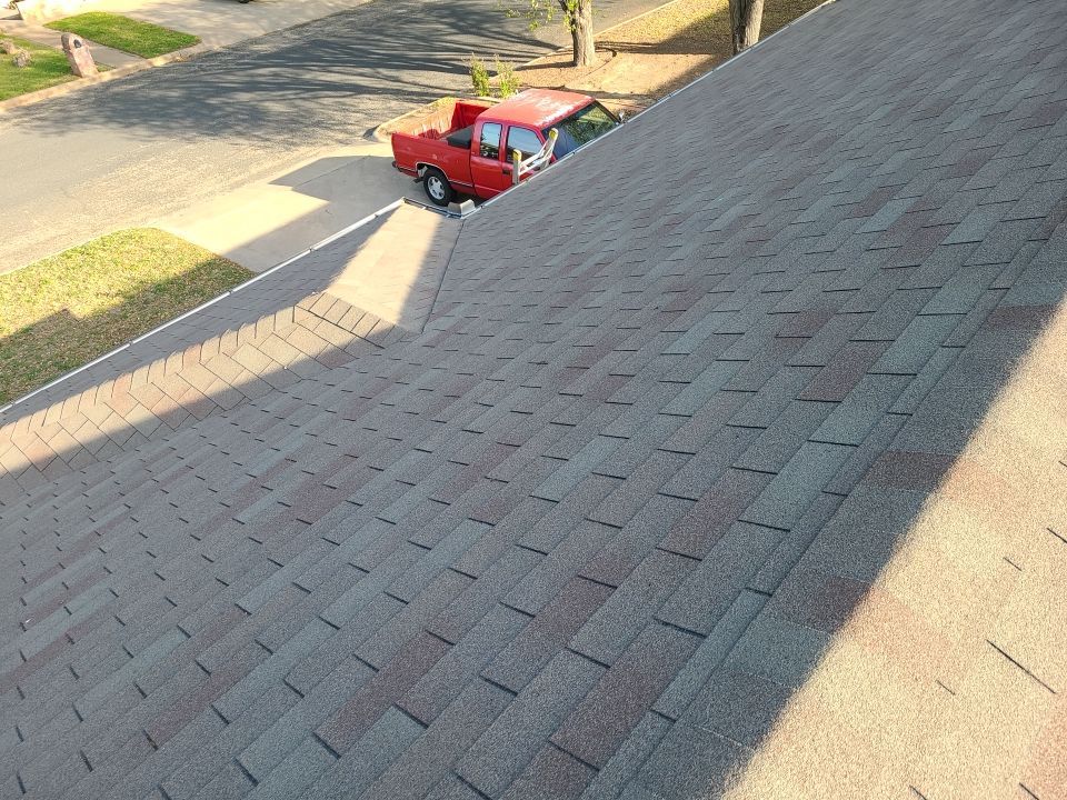 Full Asphalt Shingle Roof Replacement and Seamless Gutter Installation in Fredericksburg by Caliber Restoration LLC