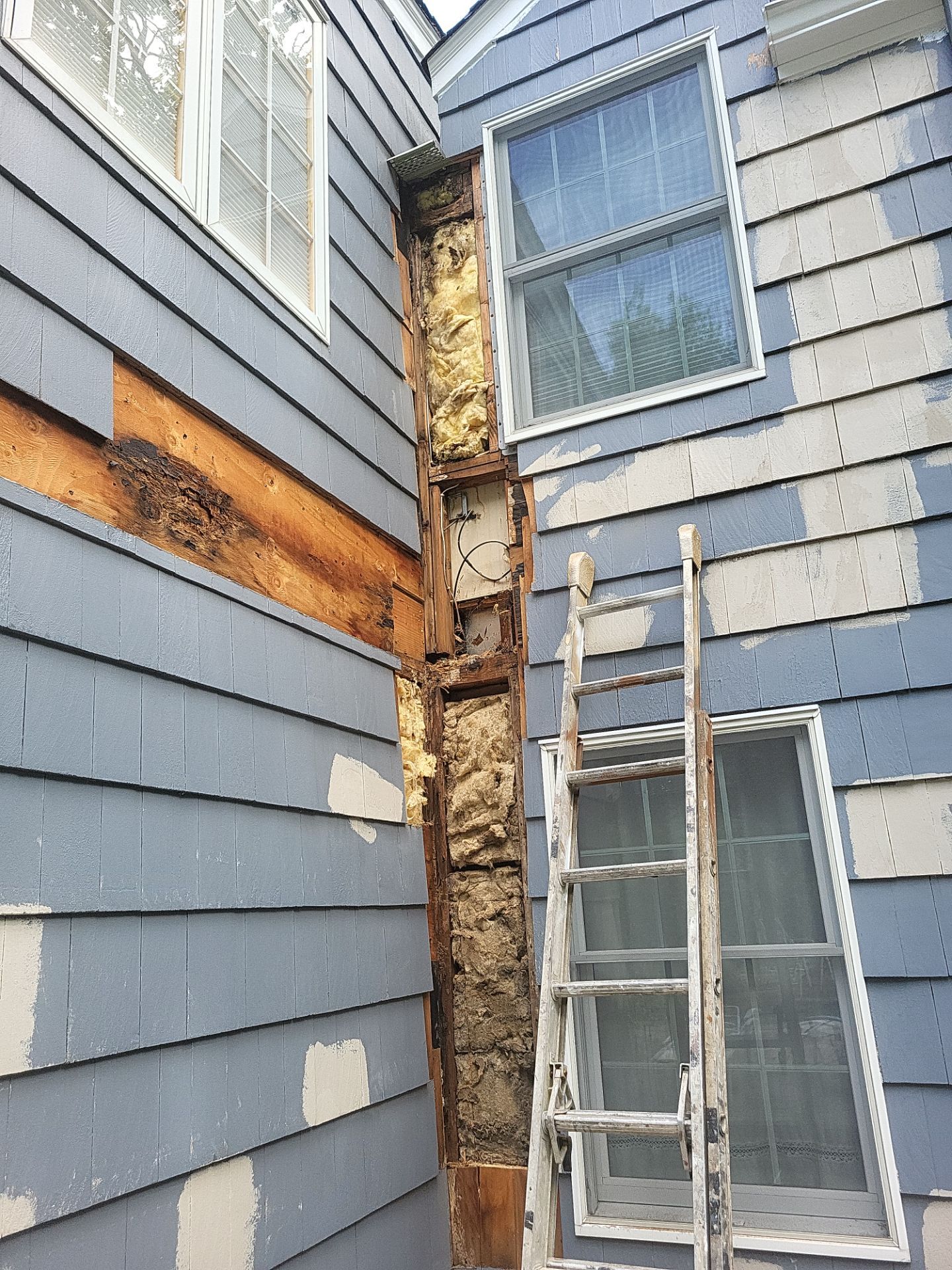 Exterior Painting and Cedar Shingle Siding Repair in Cedar Grove by Spectrum Painting, LLC