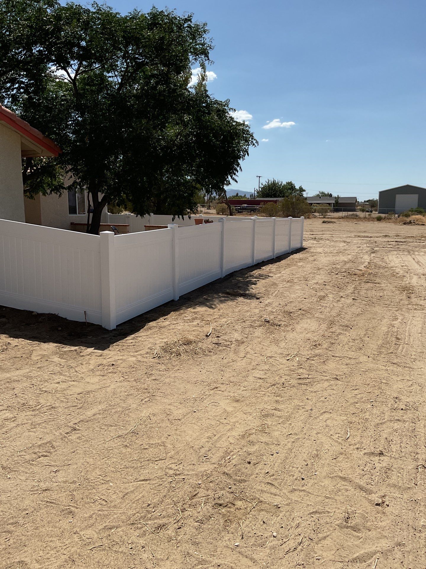 4ft White Vinyl & Chain link Slider Gate with Solar Motor by Fence Guys Inc. 