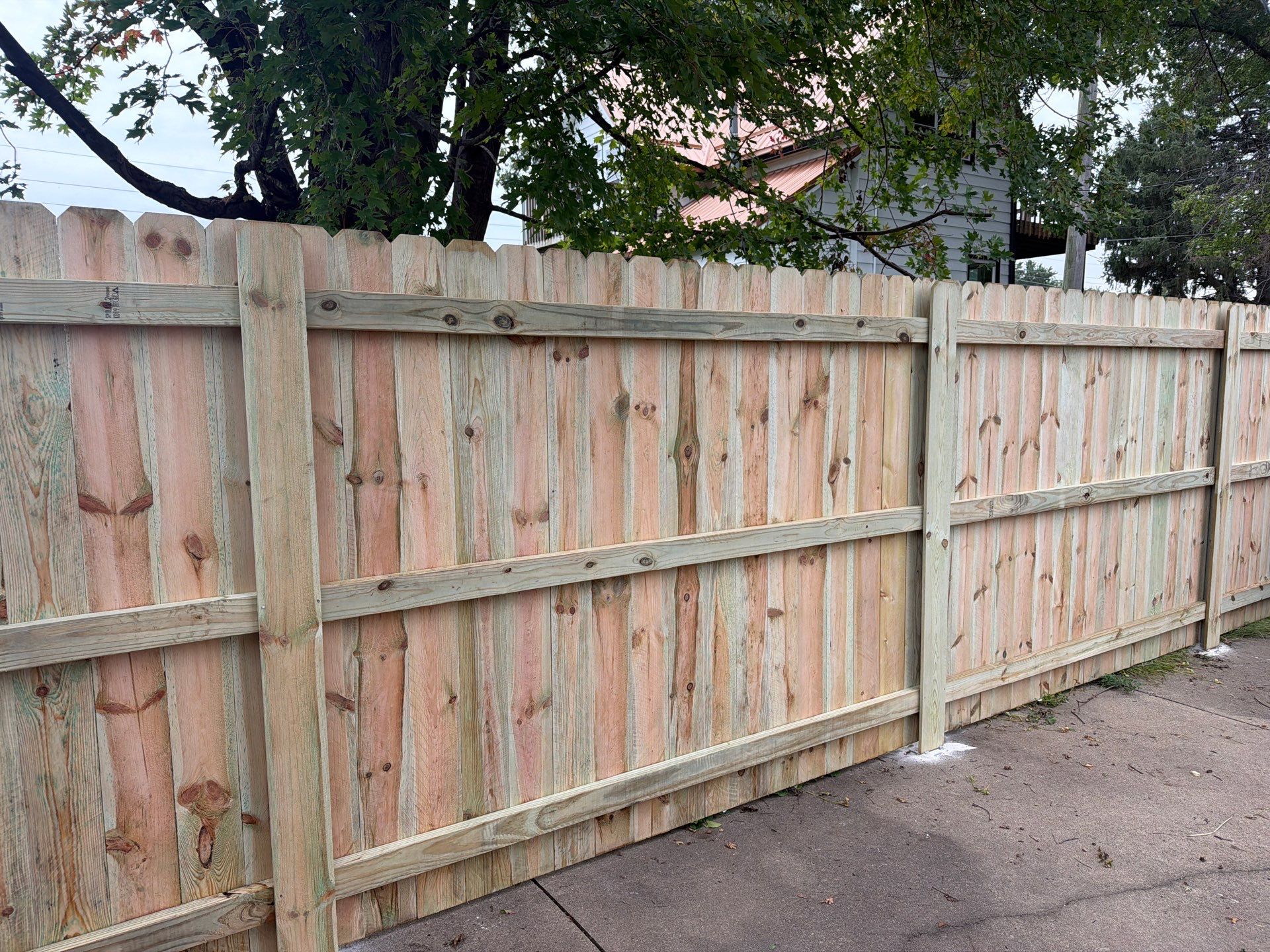 Custom Wood Privacy and Black Chain Link Fence in Hudson by Perfect Picket Fence and Stain