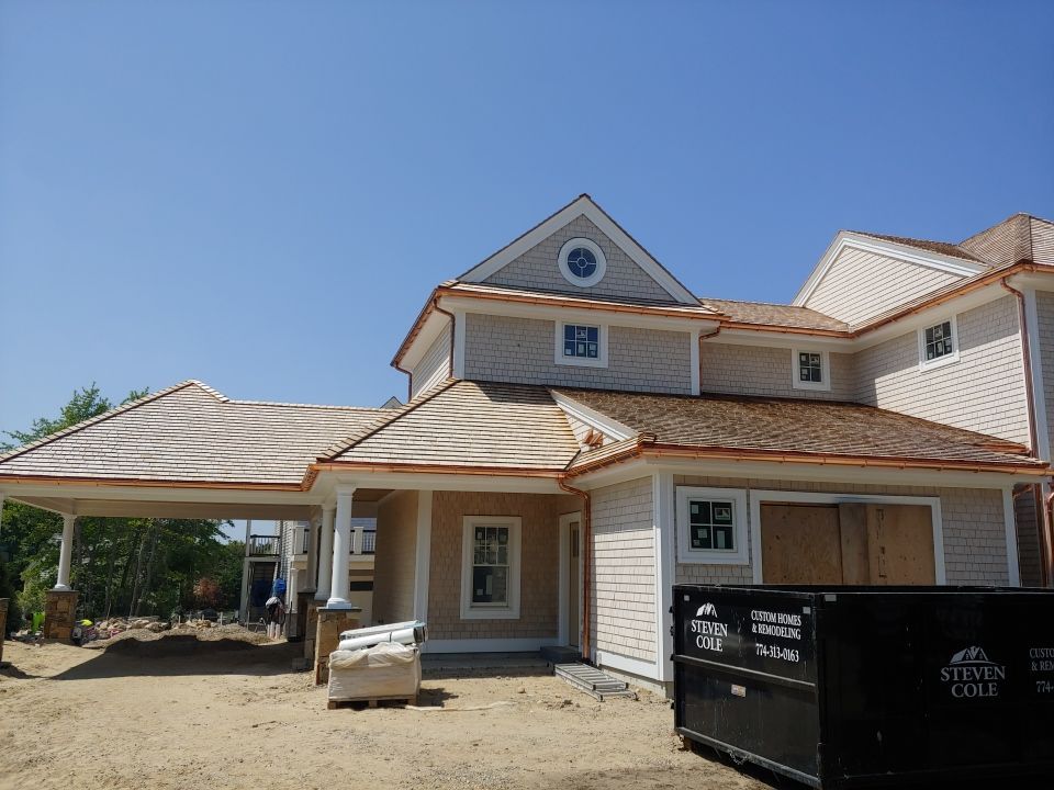 Gutter Installation using 6" Half Round Copper Gutter in East Sandwich, MA by Gutter Pro Enterprises