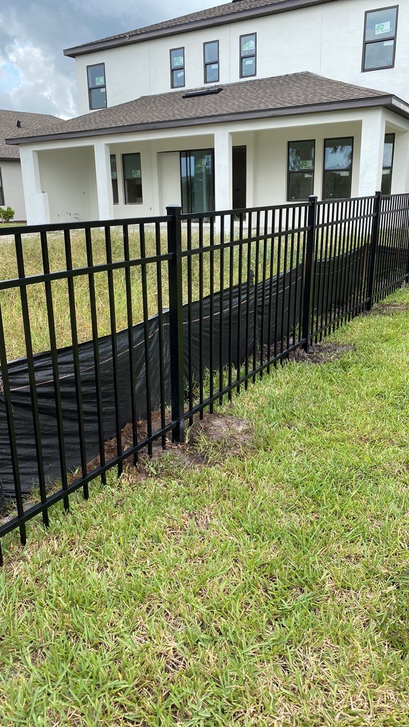 Aluminum Fence Installation using Black 3 Rail Aluminum Fence by Asap fence and gates, LLC