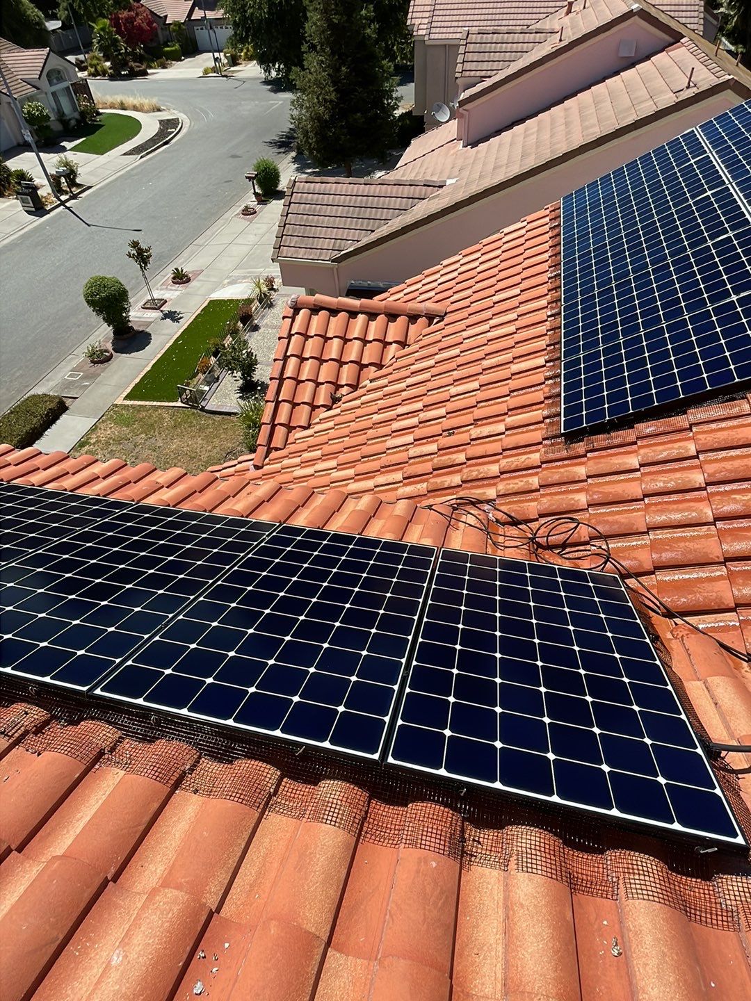 Solar Panel Bird Proofing using Critter Guard Mesh by All One Solar Shine