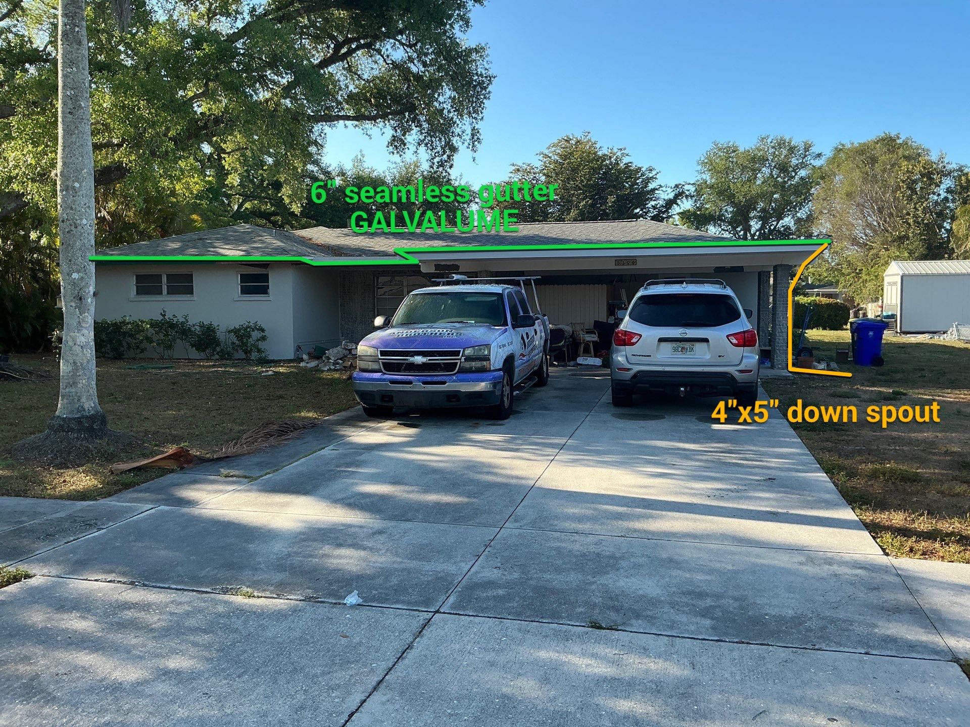 Seamless Galvalume Gutters Installation using Galvanized Gutters in Fort Myers FL by Gutter Professors