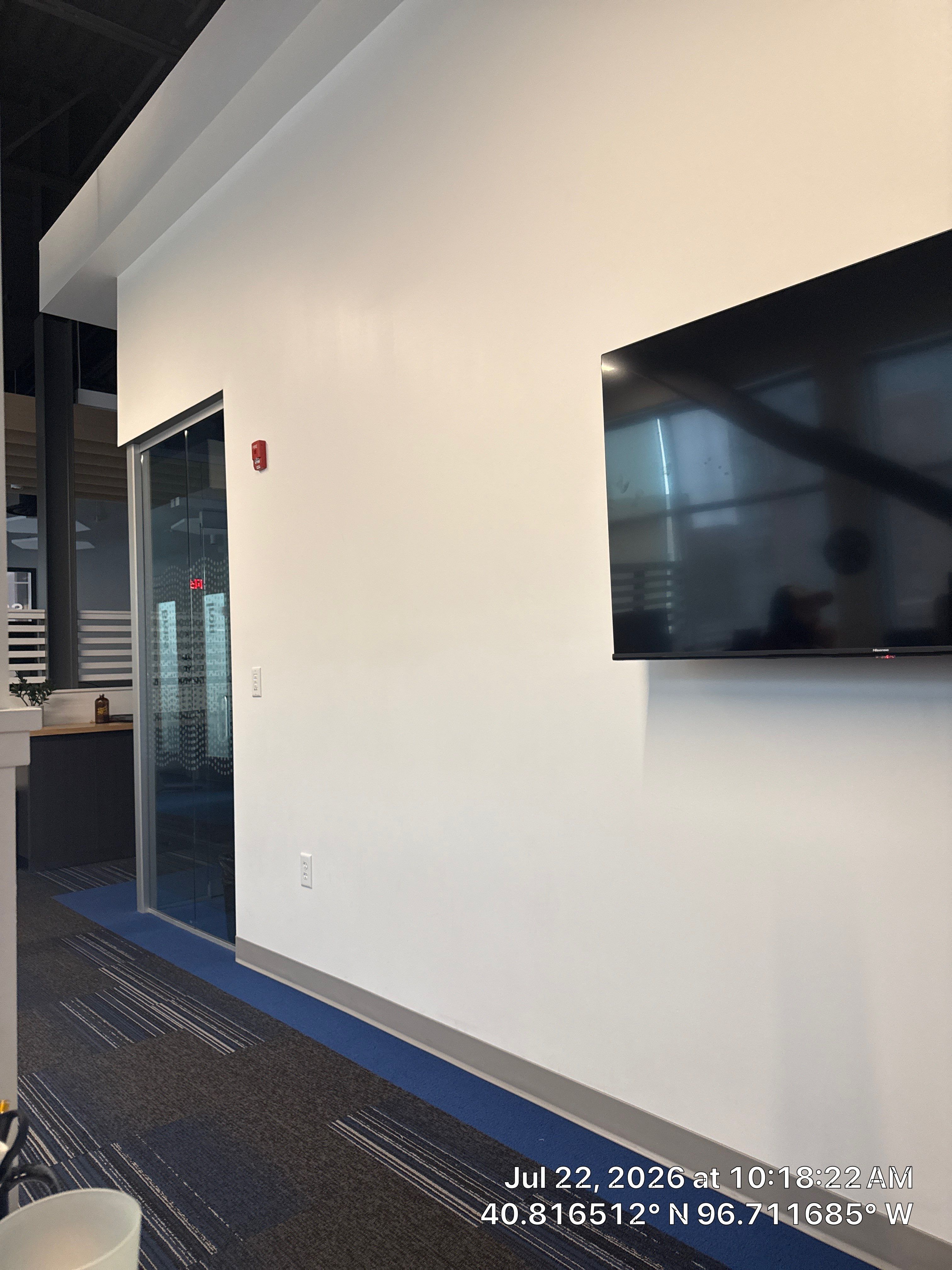 Modern Office Interior Renovation and Acoustic Baffle Installation by CompanyCam Sales Demo