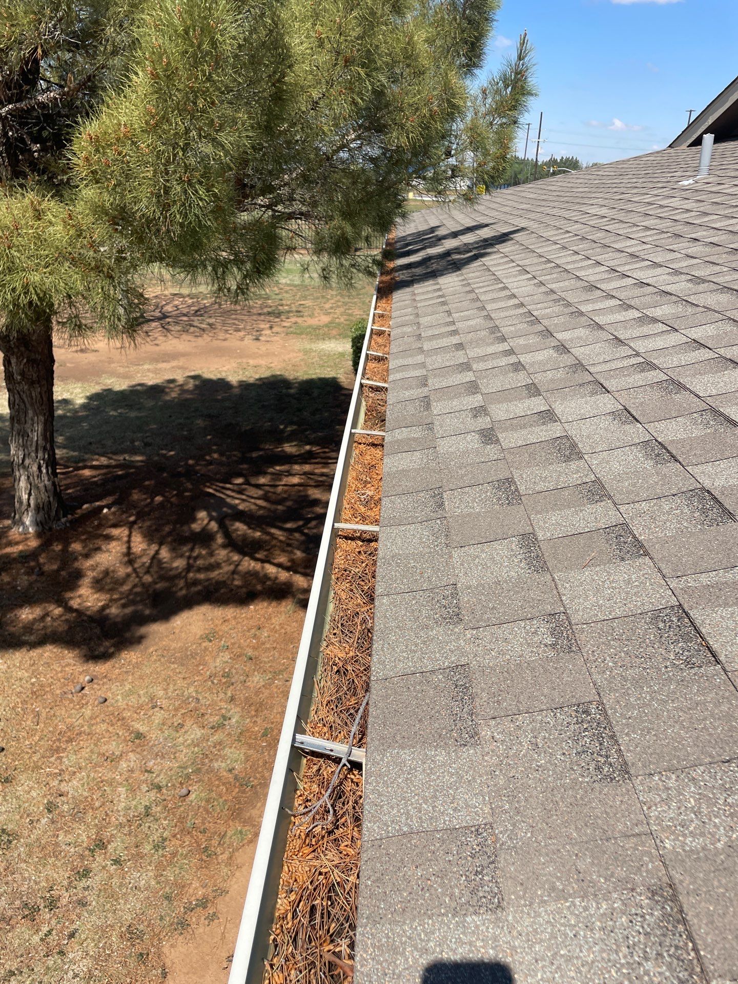 HOA gutter cleaning before photo