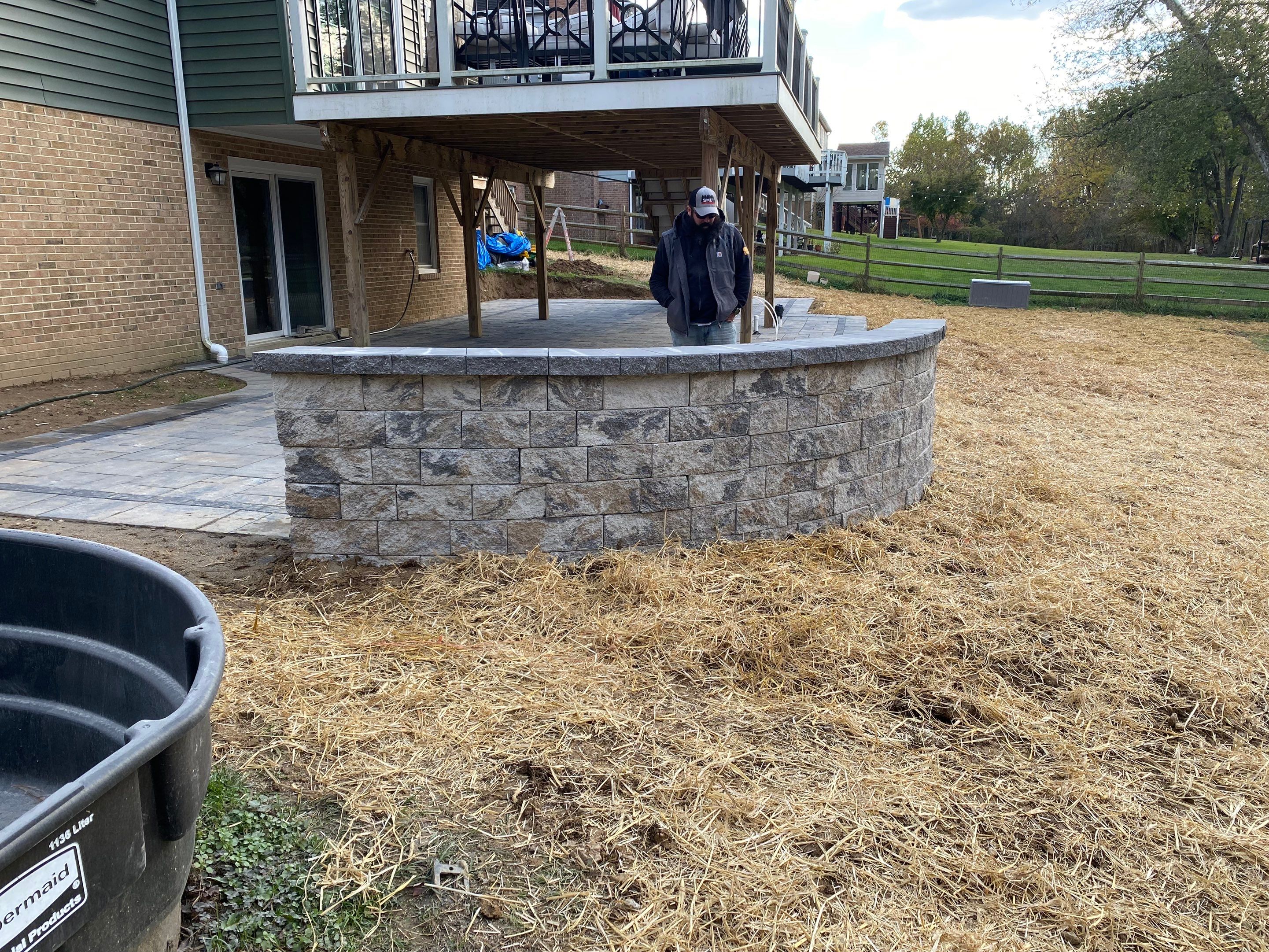 Backyard Transformation using Techo-Bloc Pavers by The Smet Companies, LLC