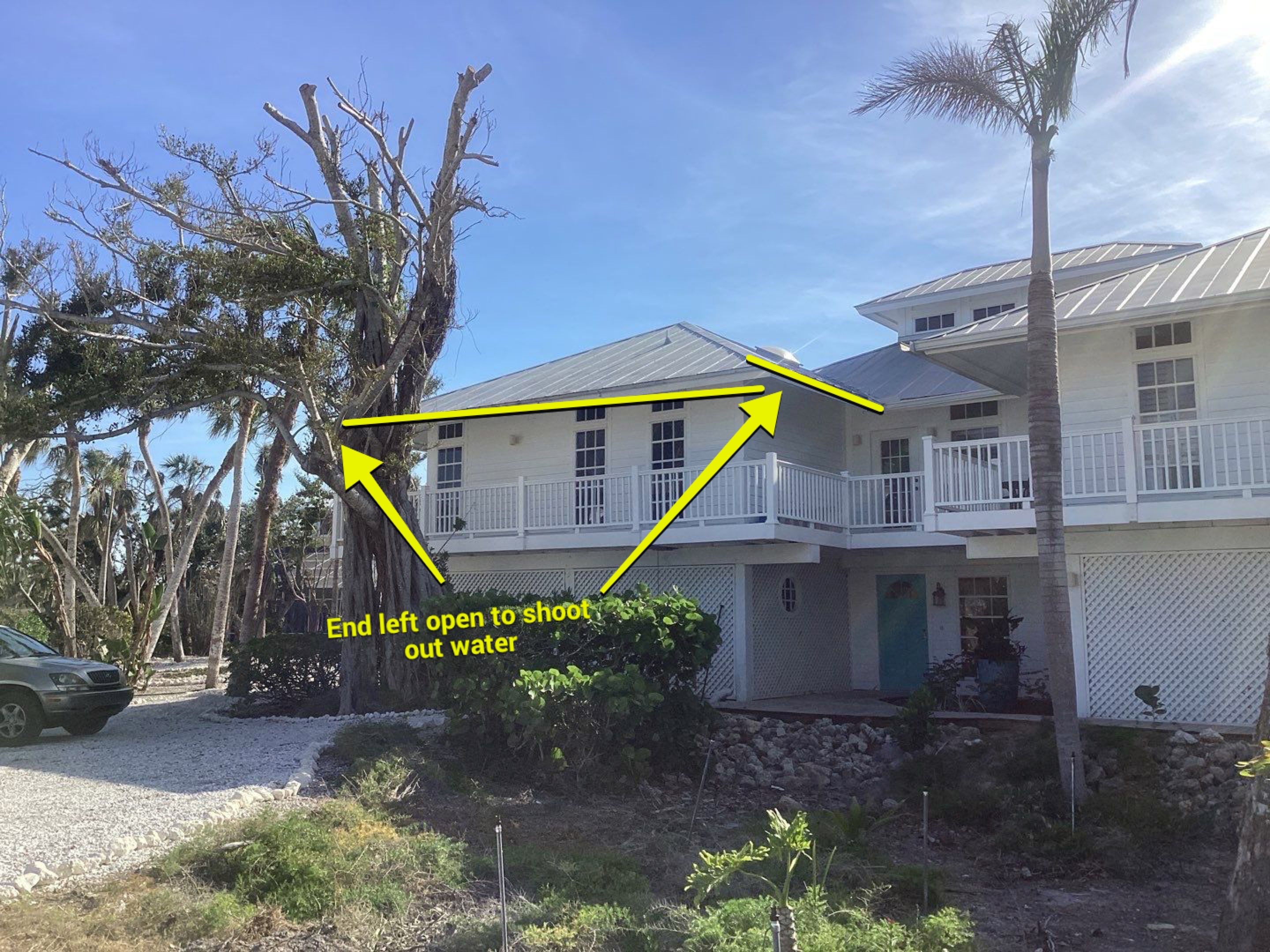 White Gutter Installation in Sanibel FL by Gutter Professors