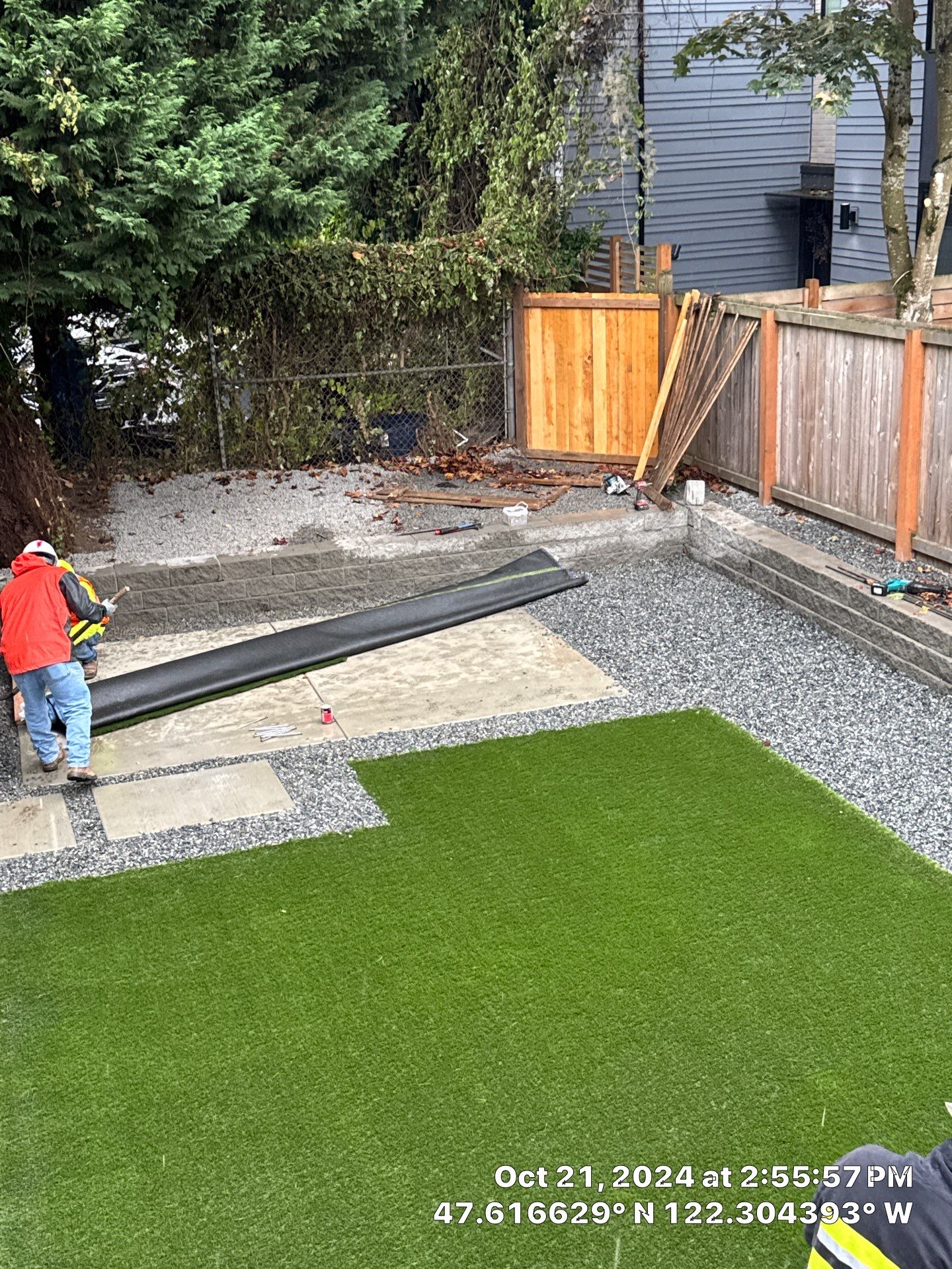 Turf Installation, Retaining Wall & Concrete Walkway | Seattle  by Jireh Asphalt & Concrete Inc 