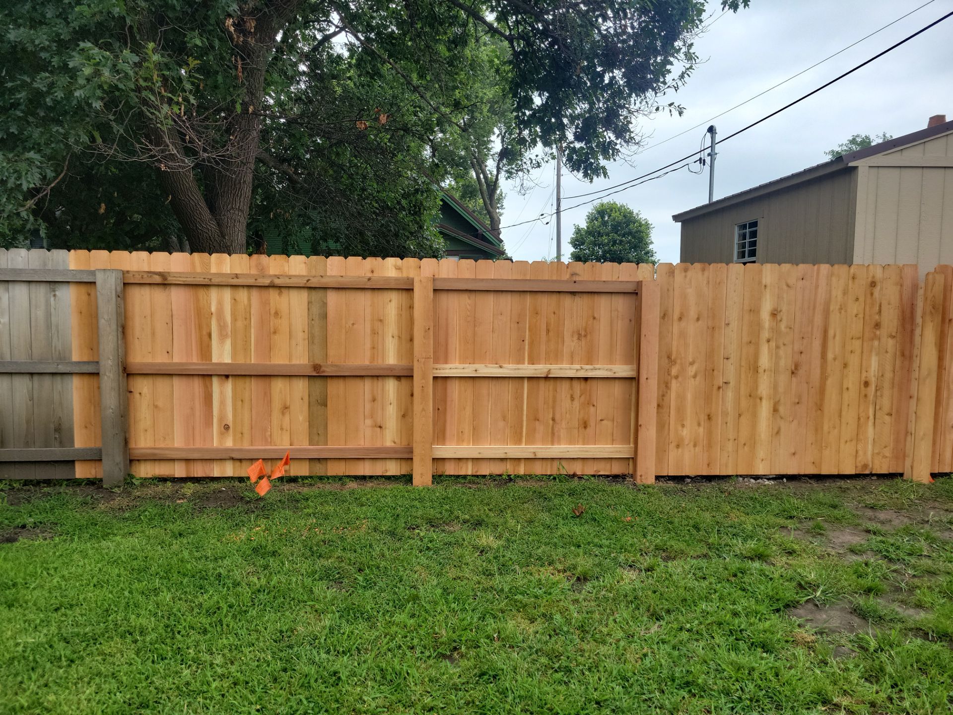 Natural Cedar Wood Privacy Fence and Gate Installation in Clarksville by Perfect Picket Fence and Stain
