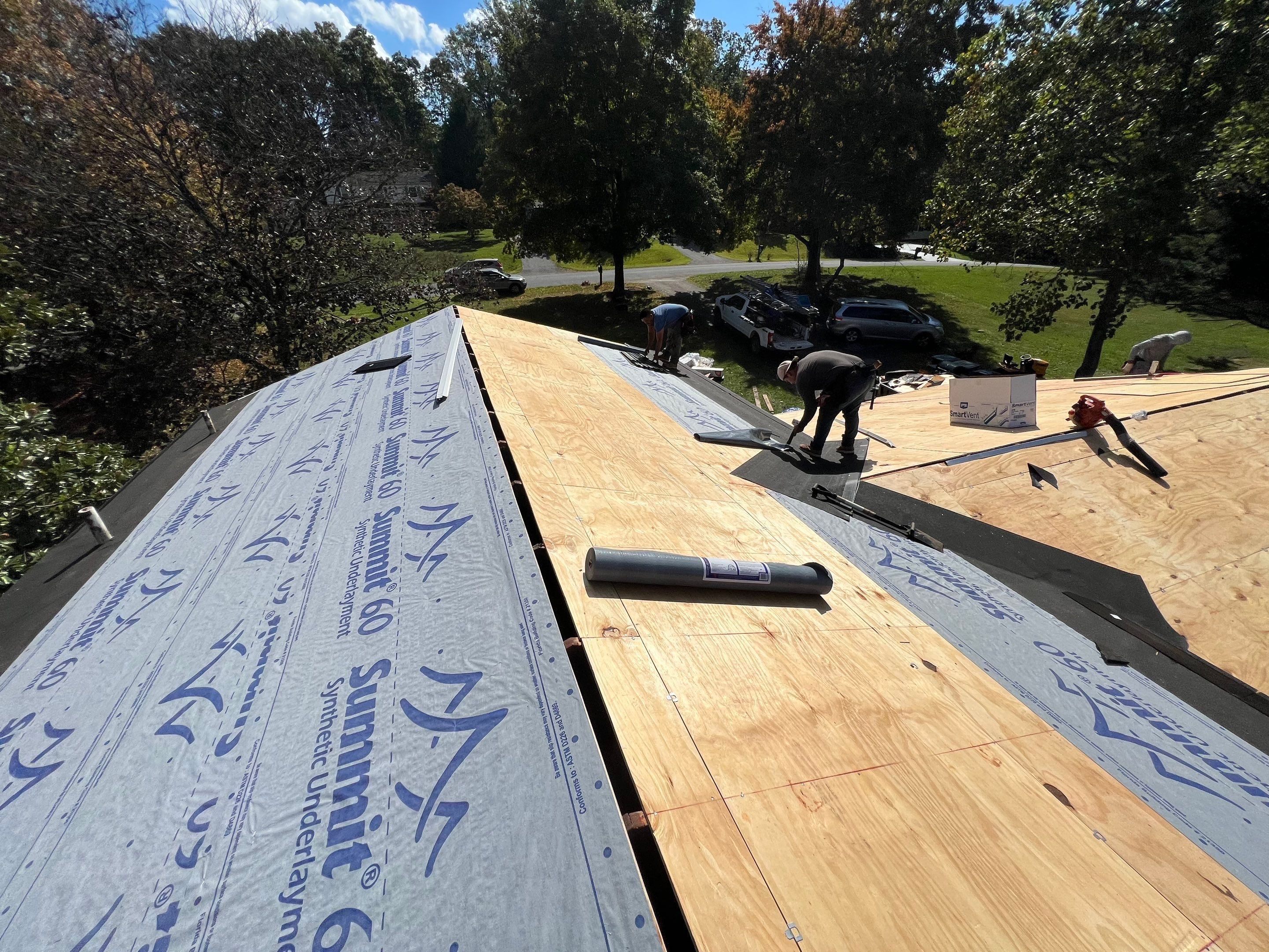 Residential Roofing Installation using Atlas Pinnacle Pristine Pewter Architectural Shingles by Frederick Roof Repair