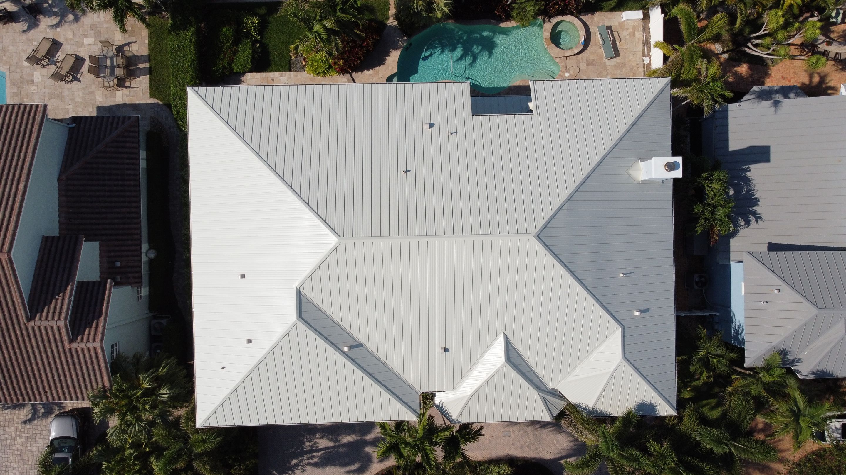 Residential Roofing Installation using 1" Nail strip metal roof by BLUES BROTHERS ROOFING