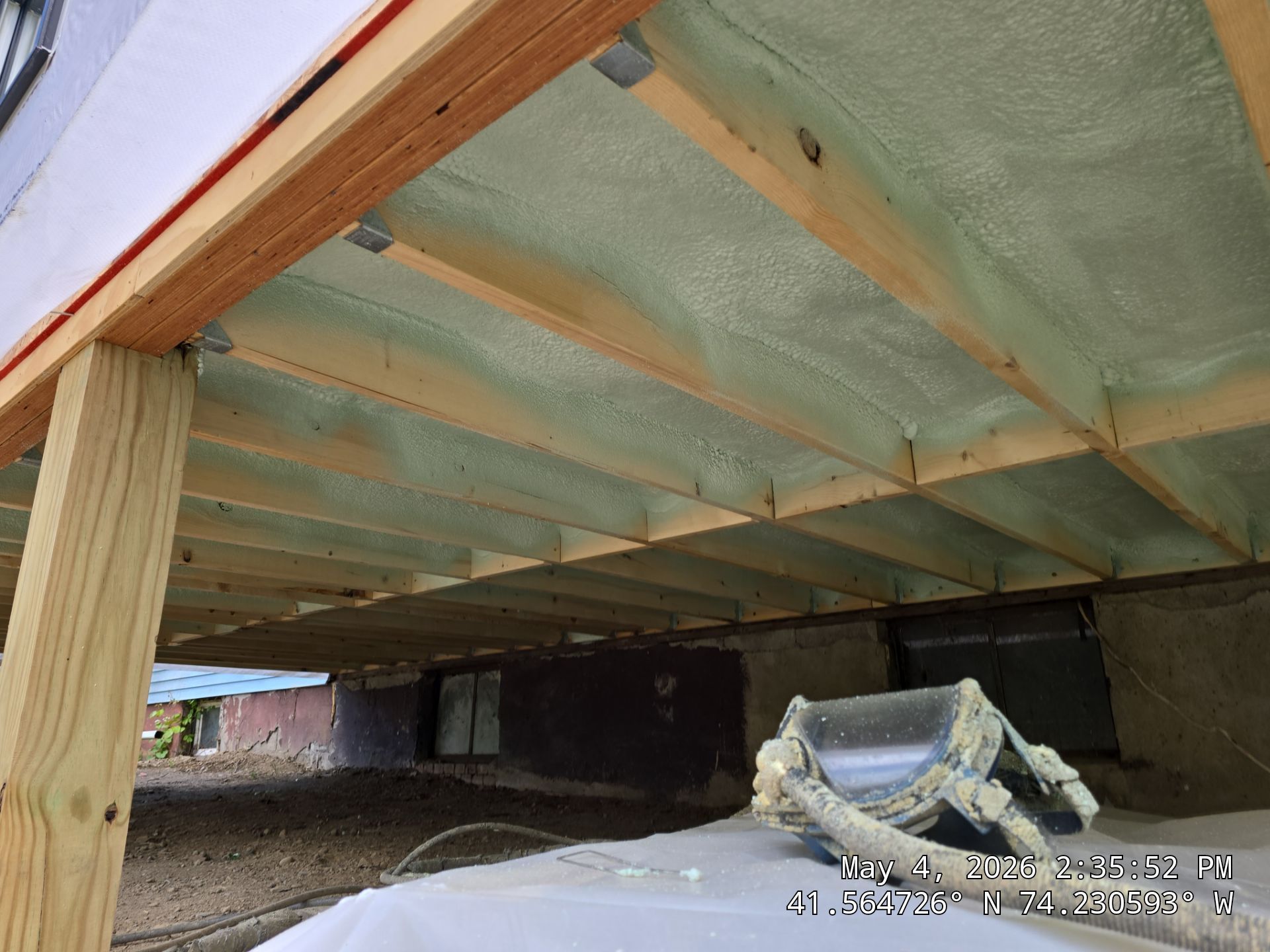 Exterior Walls using Closed Cell Spray Foam by NYS Foam & Energy