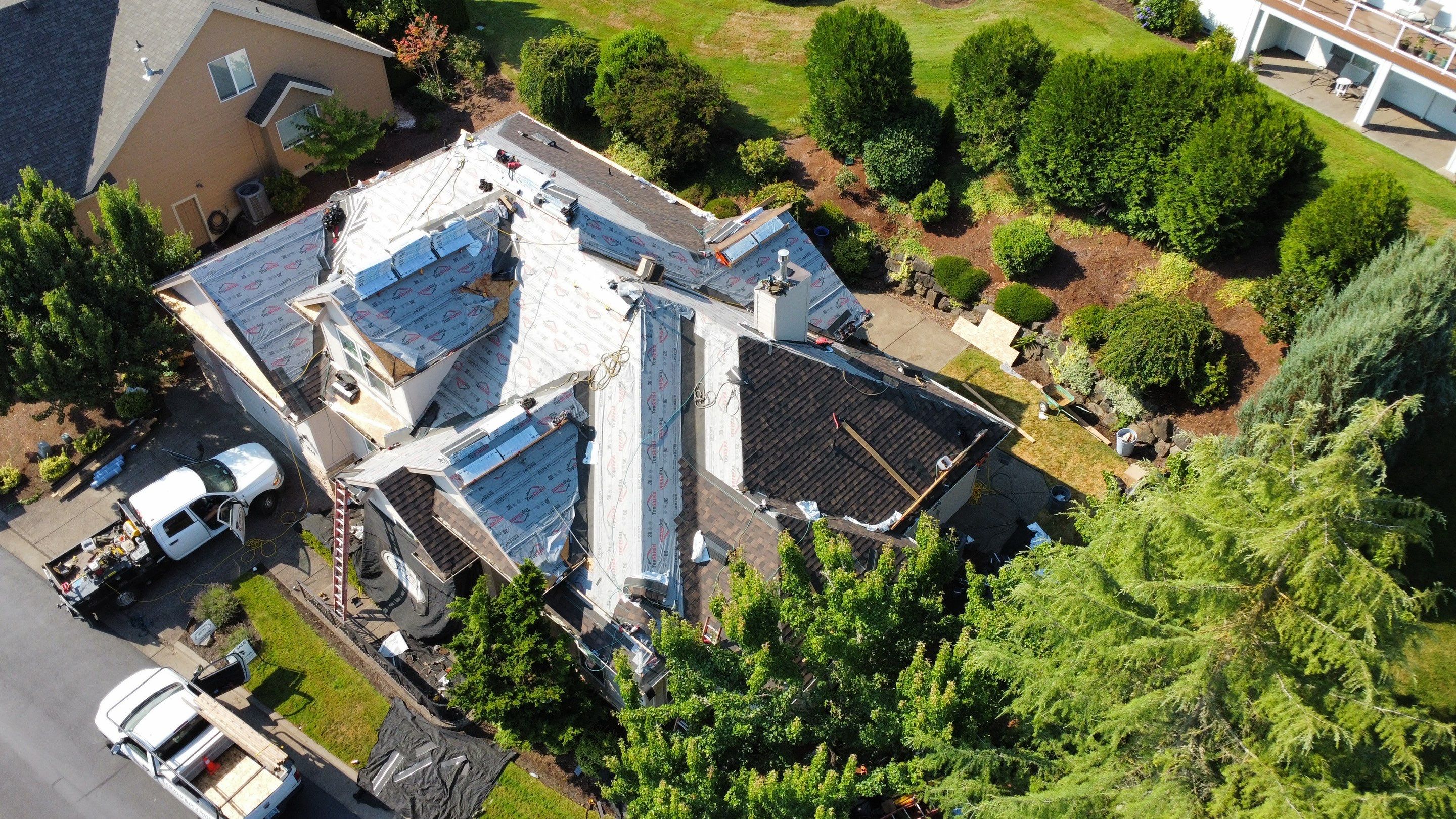 Residential Roofing Installation using IKO Dynasty (Color: Shadow Brown) by Orezona Building & Roofing Company, Inc.