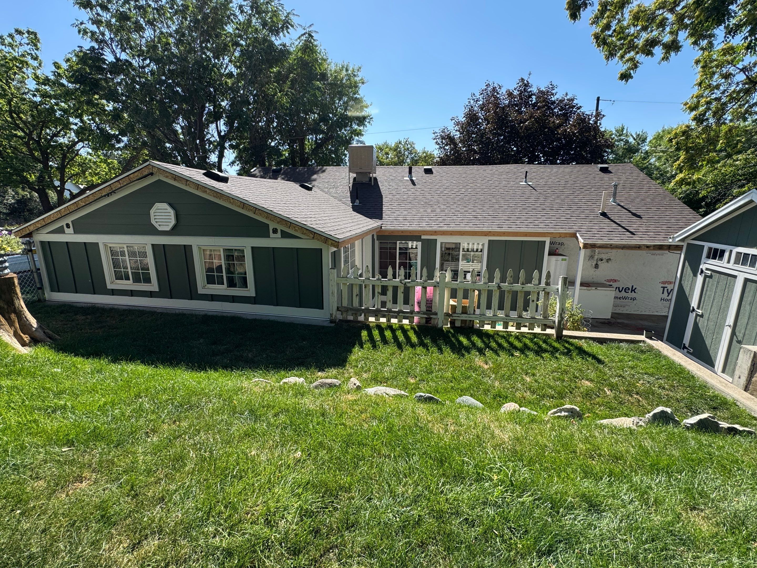 Farmington | Custom Hardie Mixed Siding | Thyme Green & White by Ideal Siding Utah