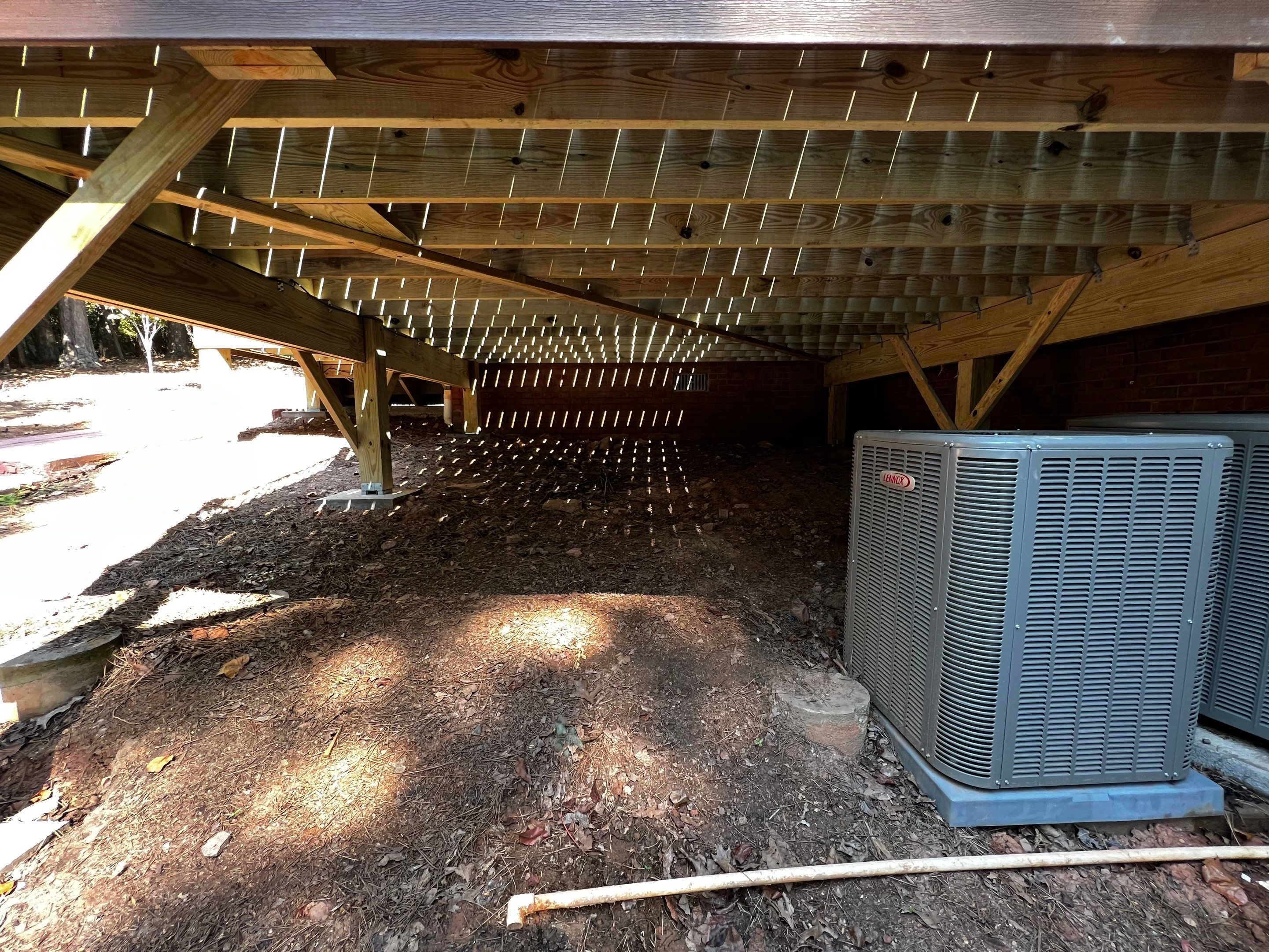 Elevated Composite Deck Installation with Metal Railings in Atlanta by Swift Home Renovations