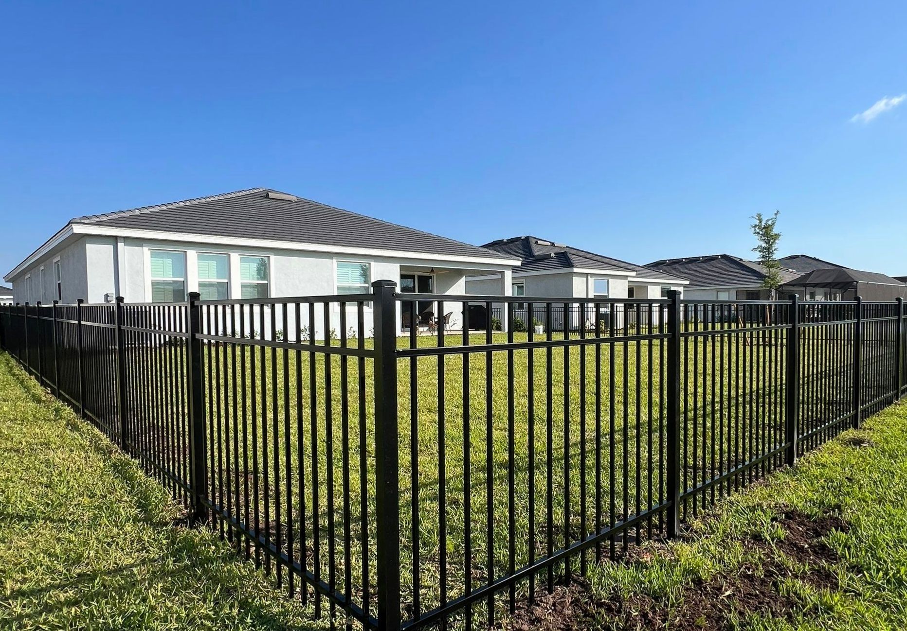 Aluminum Fence Installation using Black 3 Rail Aluminum Fence by Asap fence and gates, LLC