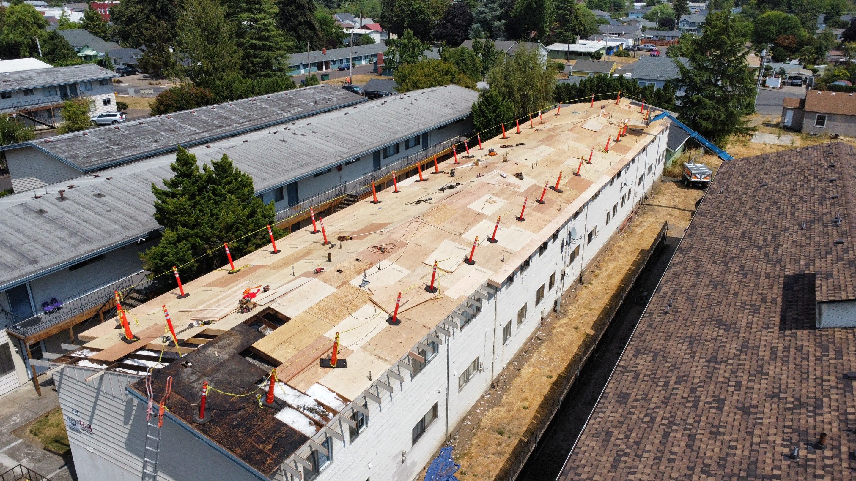 Commercial Flat Roof Installation using GAF 60Mil TPO  by Orezona Building & Roofing Company, Inc.