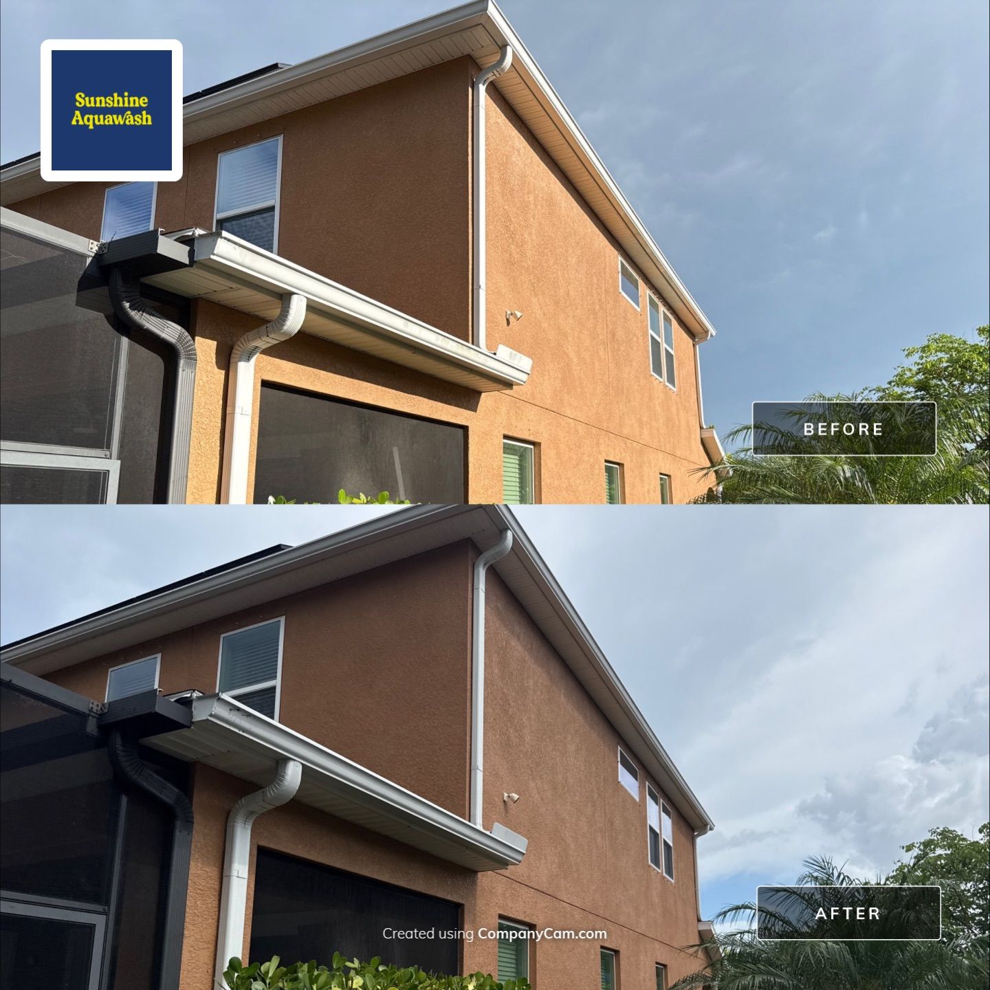Full Exterior Cleaning – Two-Story House, Gutters, and Fence in Old Mill Preserve, Palmetto, FL by Sunshine AquaWash