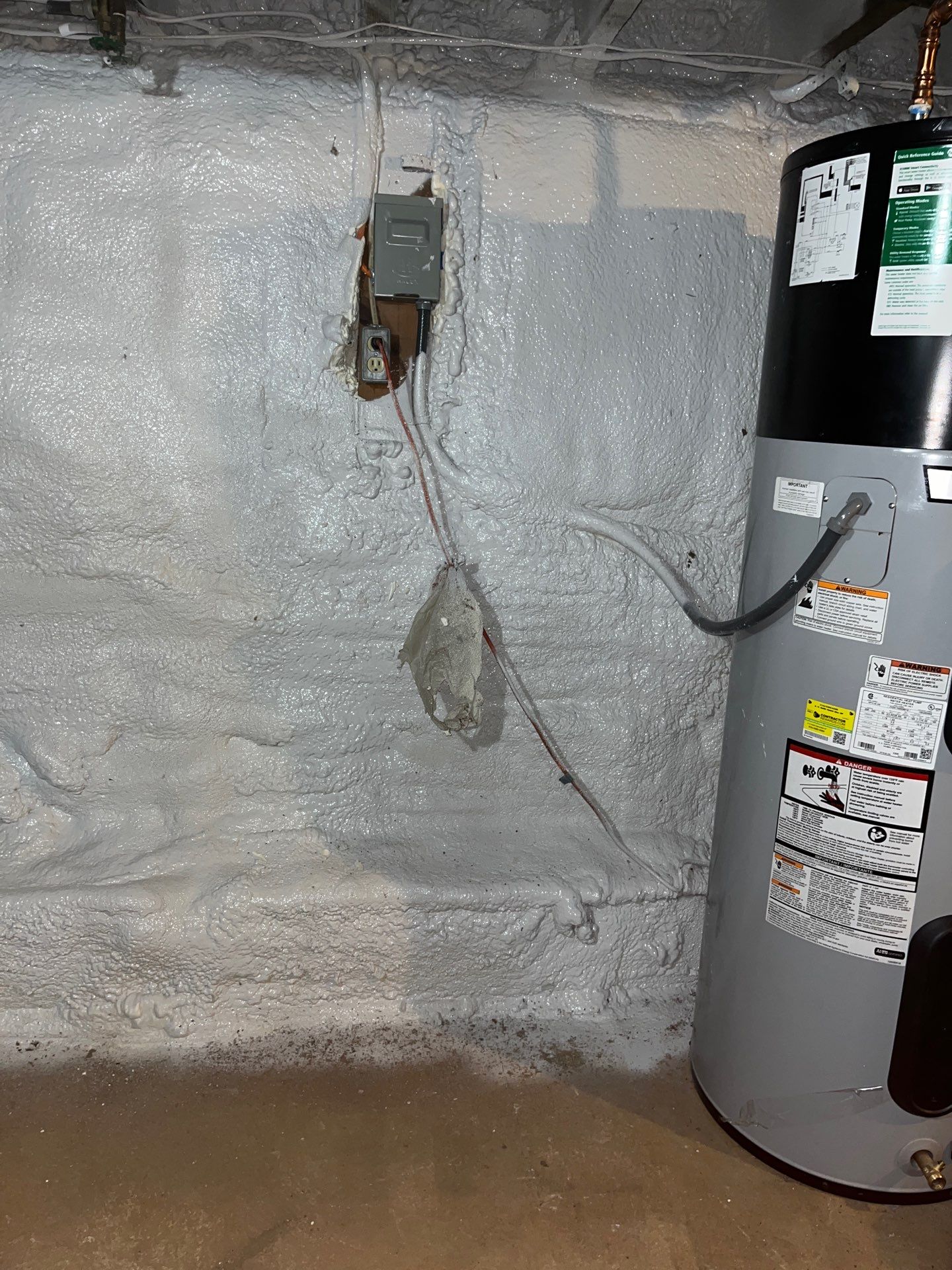 Basement Exterior Walls using Closed Cell Spray Foam by NYS Foam & Energy