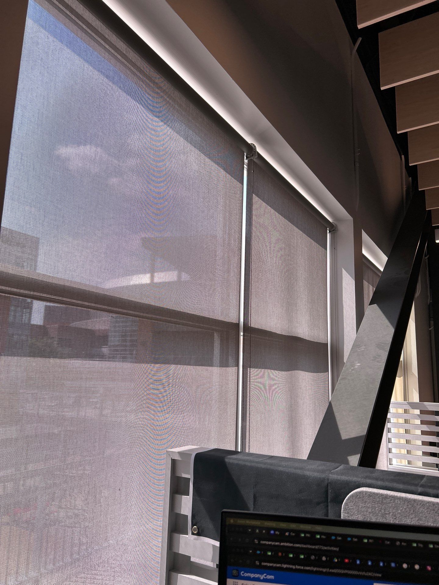 Office Remodel Featuring Acoustic Baffles and Professional Carpet Installation by CompanyCam Sales Demo