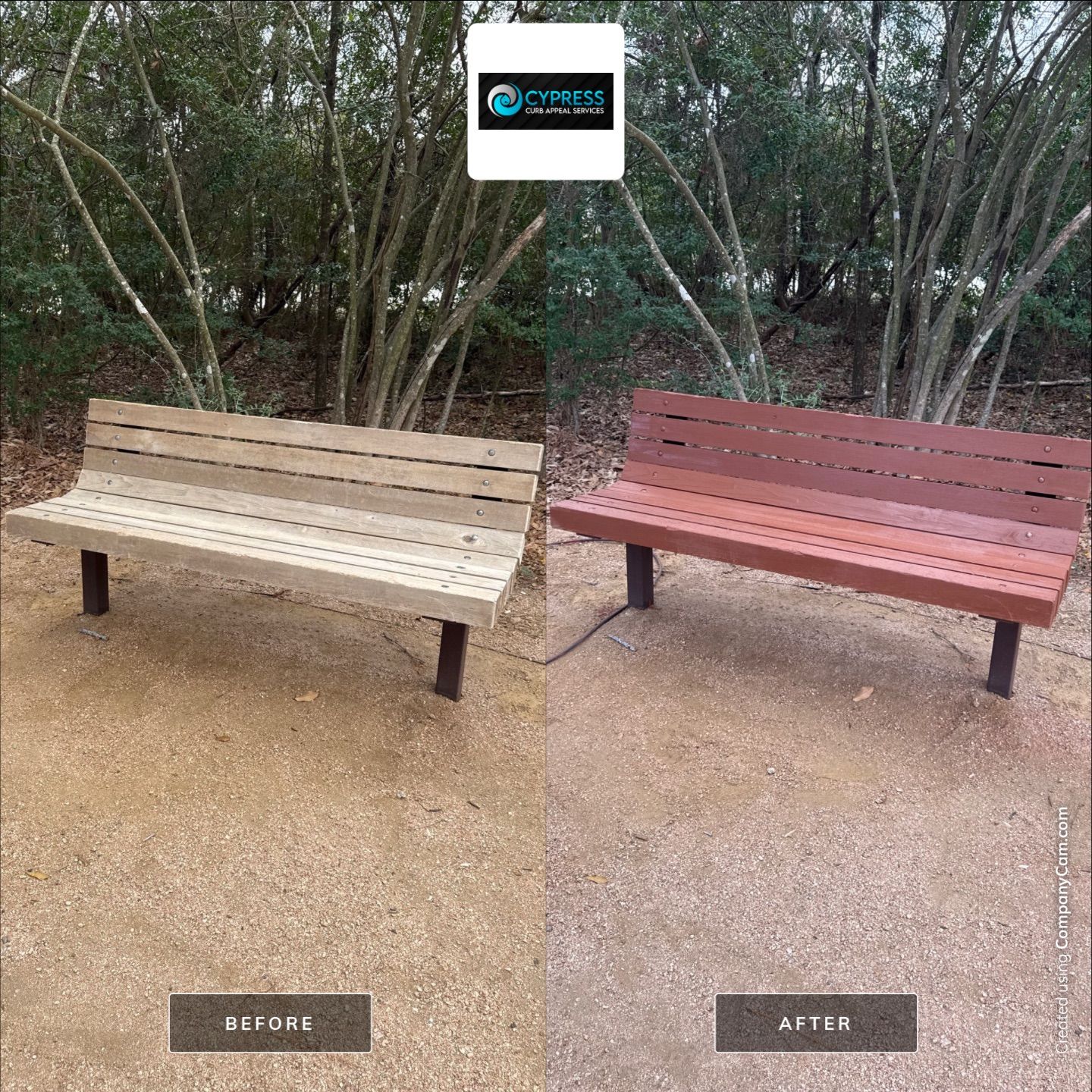 Clean and Stain Picnic Tables and Park Benches by Cypress Curb Appeal Services