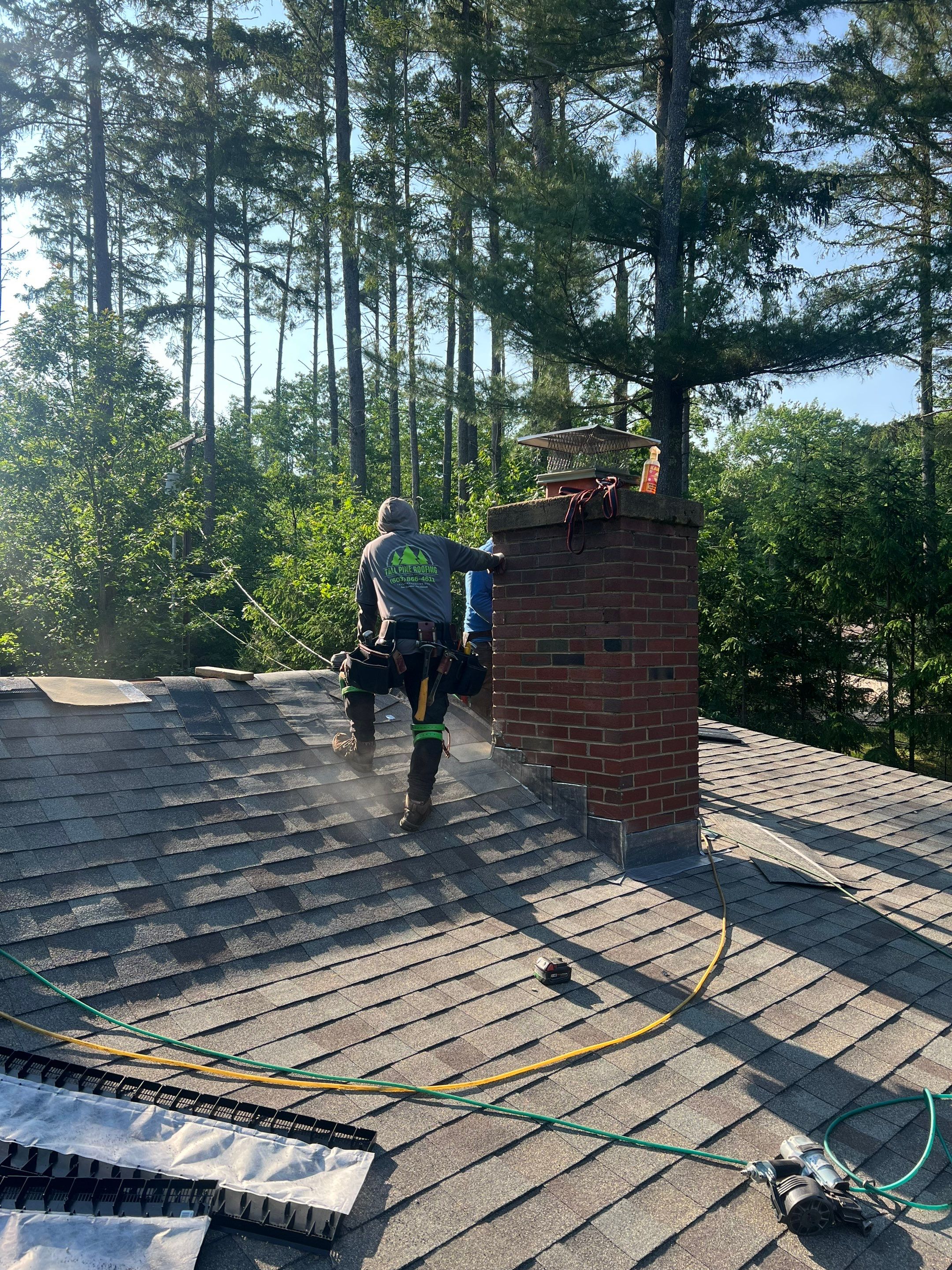 OC Roof Install On The Lake In Deerfield, New Hampshire by Tall pine roofing