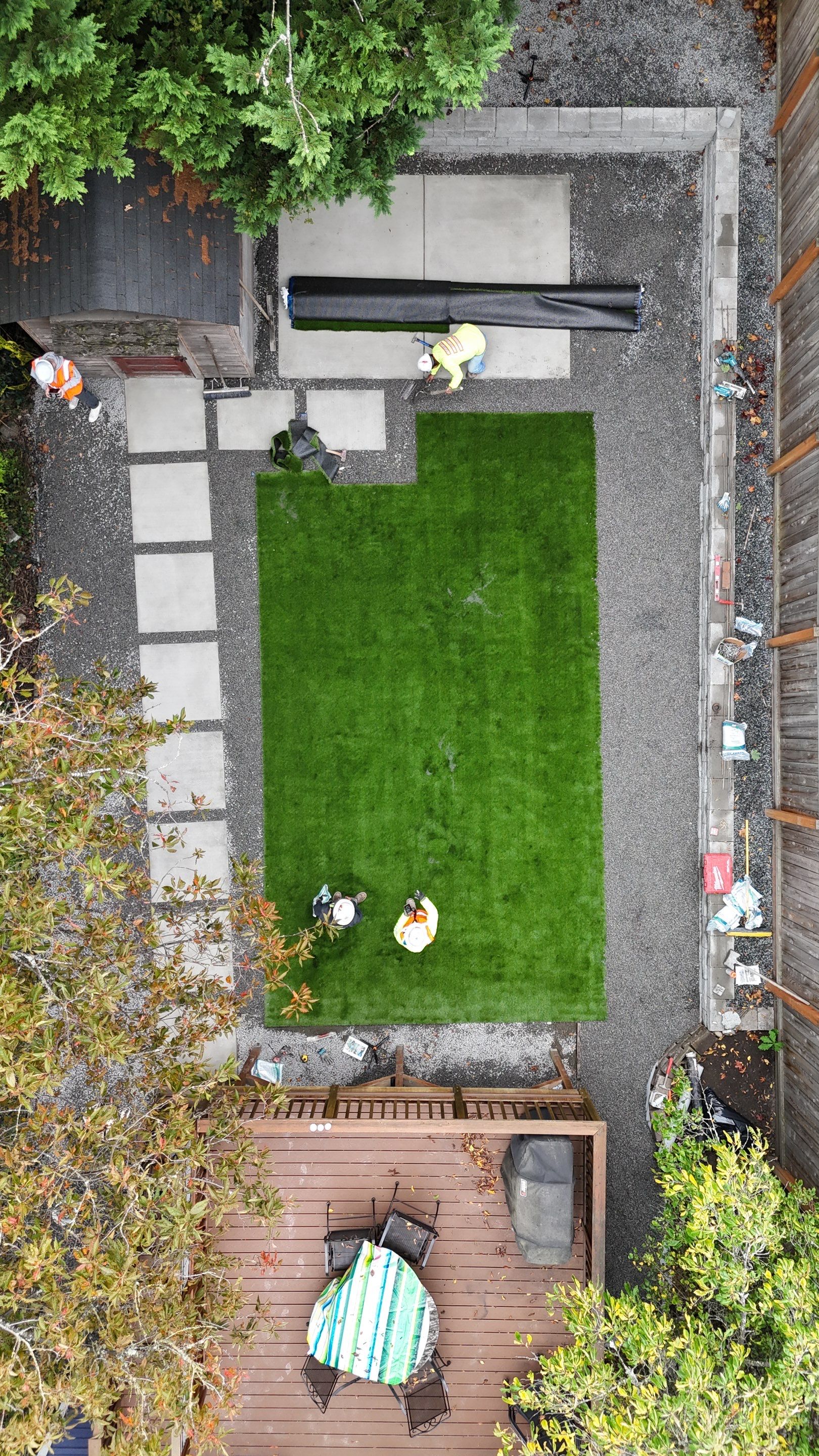 Turf Installation, Retaining Wall & Concrete Walkway | Seattle  by Jireh Asphalt & Concrete Inc 