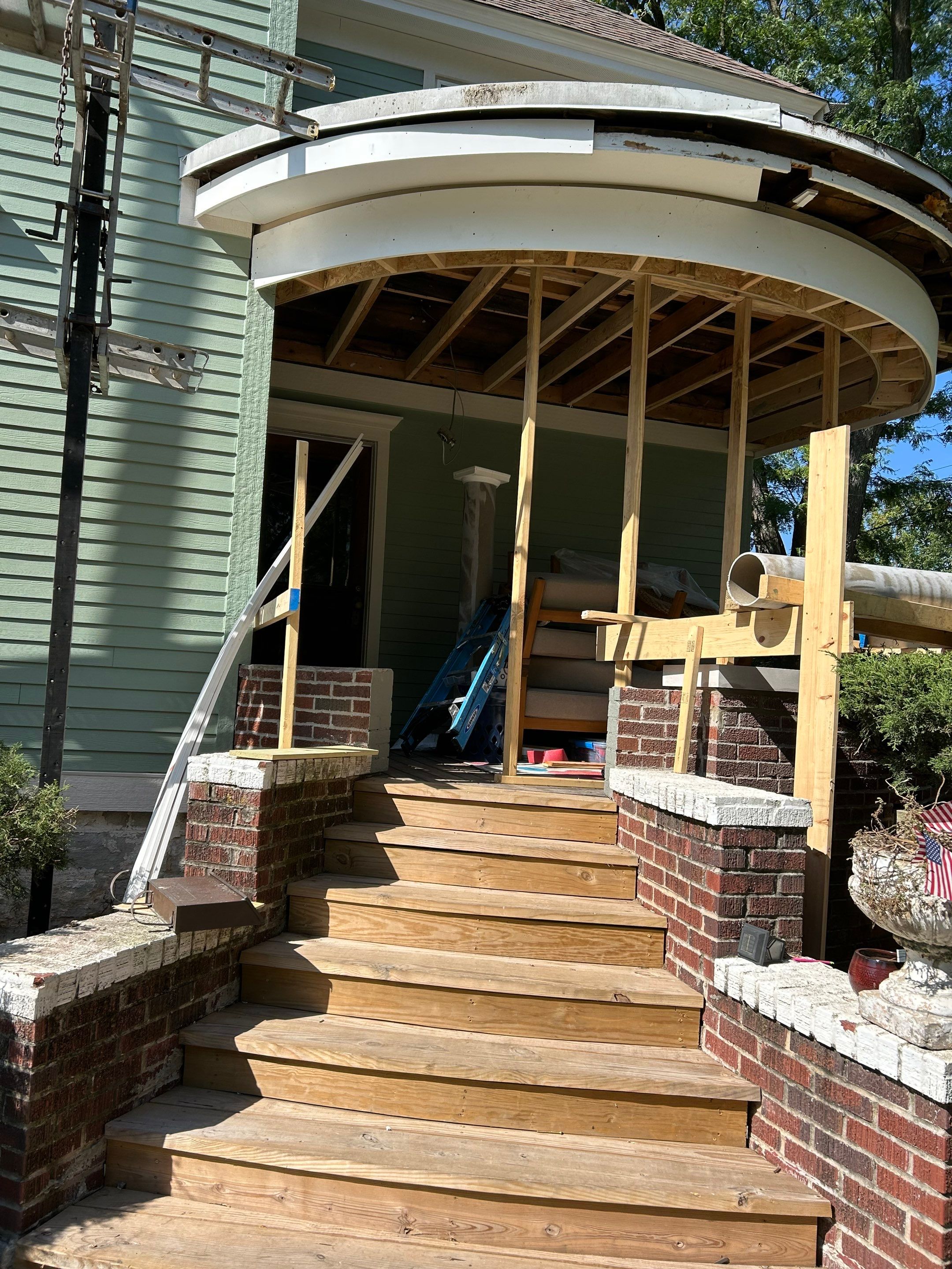 Glen Ellyn Exterior Renovation Featuring James Hardie Siding and Porch Restoration by Great American Exteriors