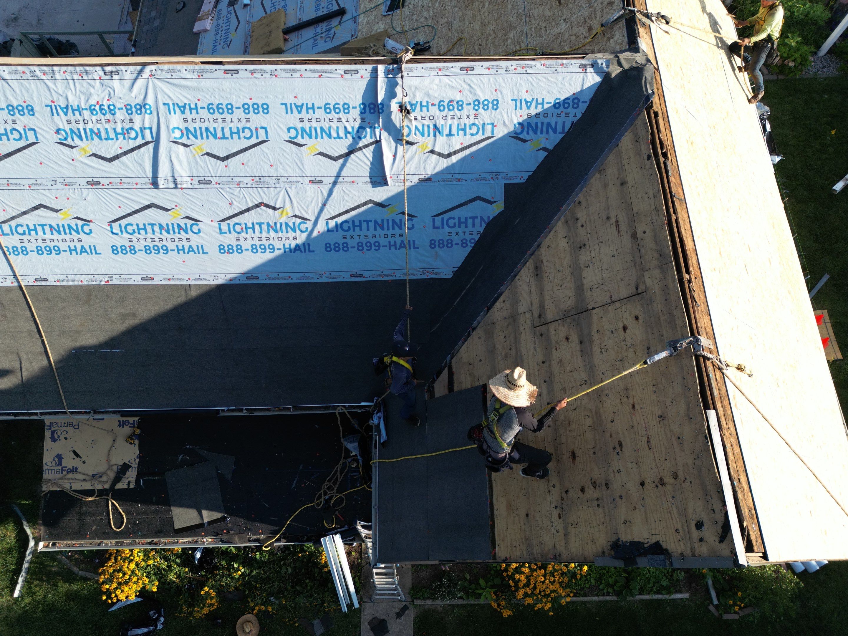 Residential Roofing Installation using Owens Corning Duration Colonial Slate by Lightning Exteriors