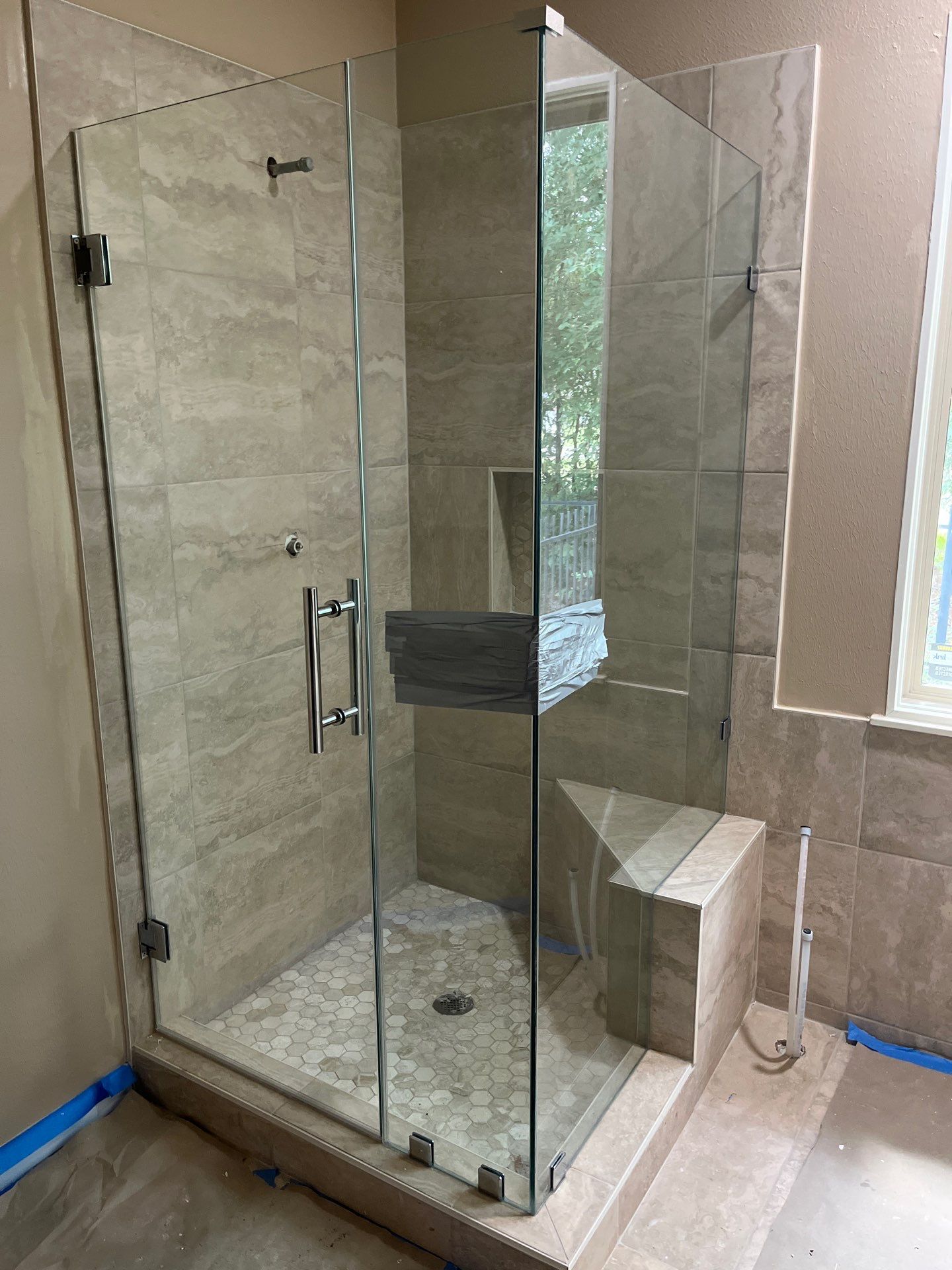 Bathroom Remodel using Water mitigation equipment by L&T General Contractors and Restoration INC