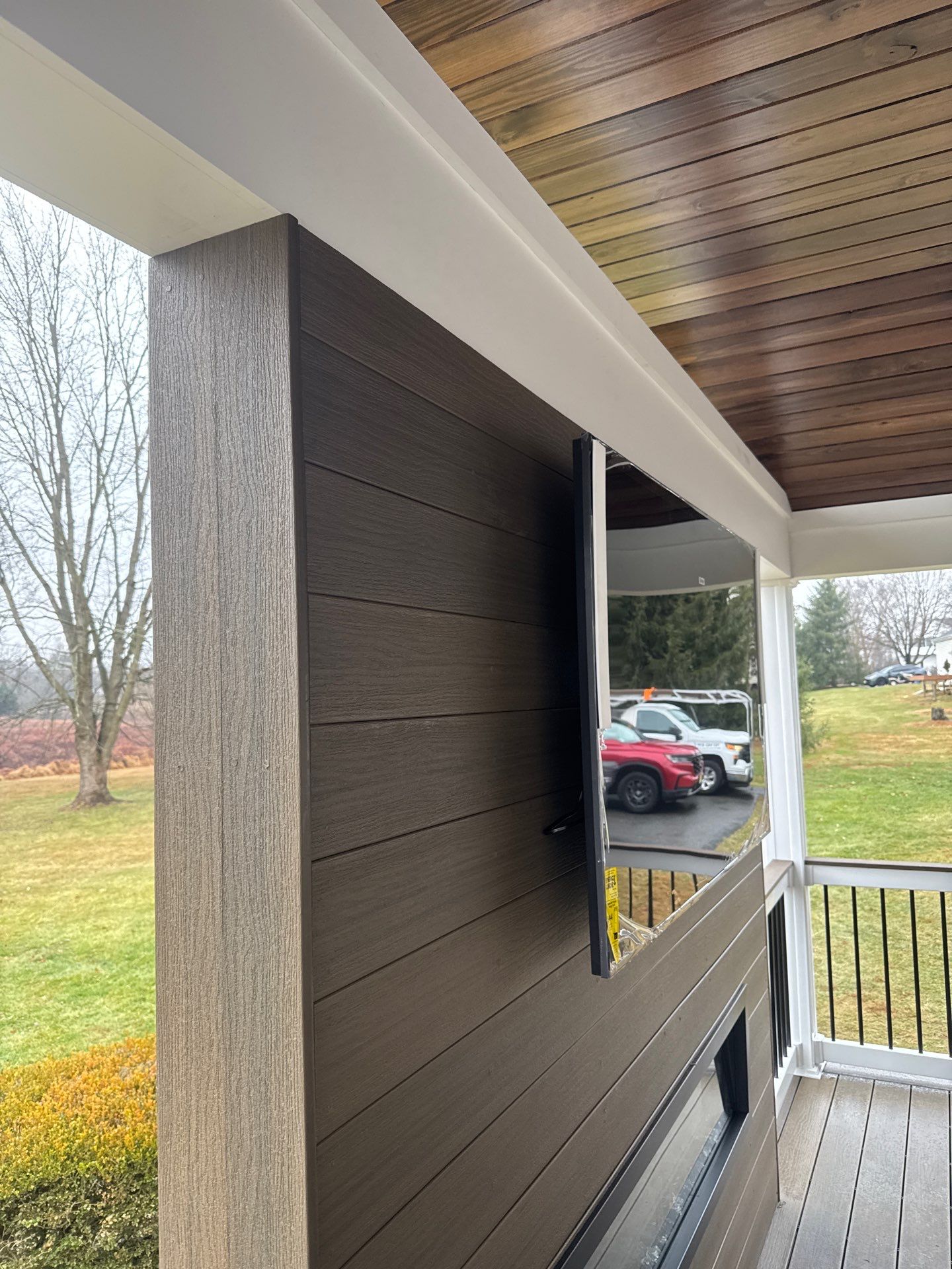 New Deck With a Roof and TV Mount in Raritan, New Jersey by deck guardian