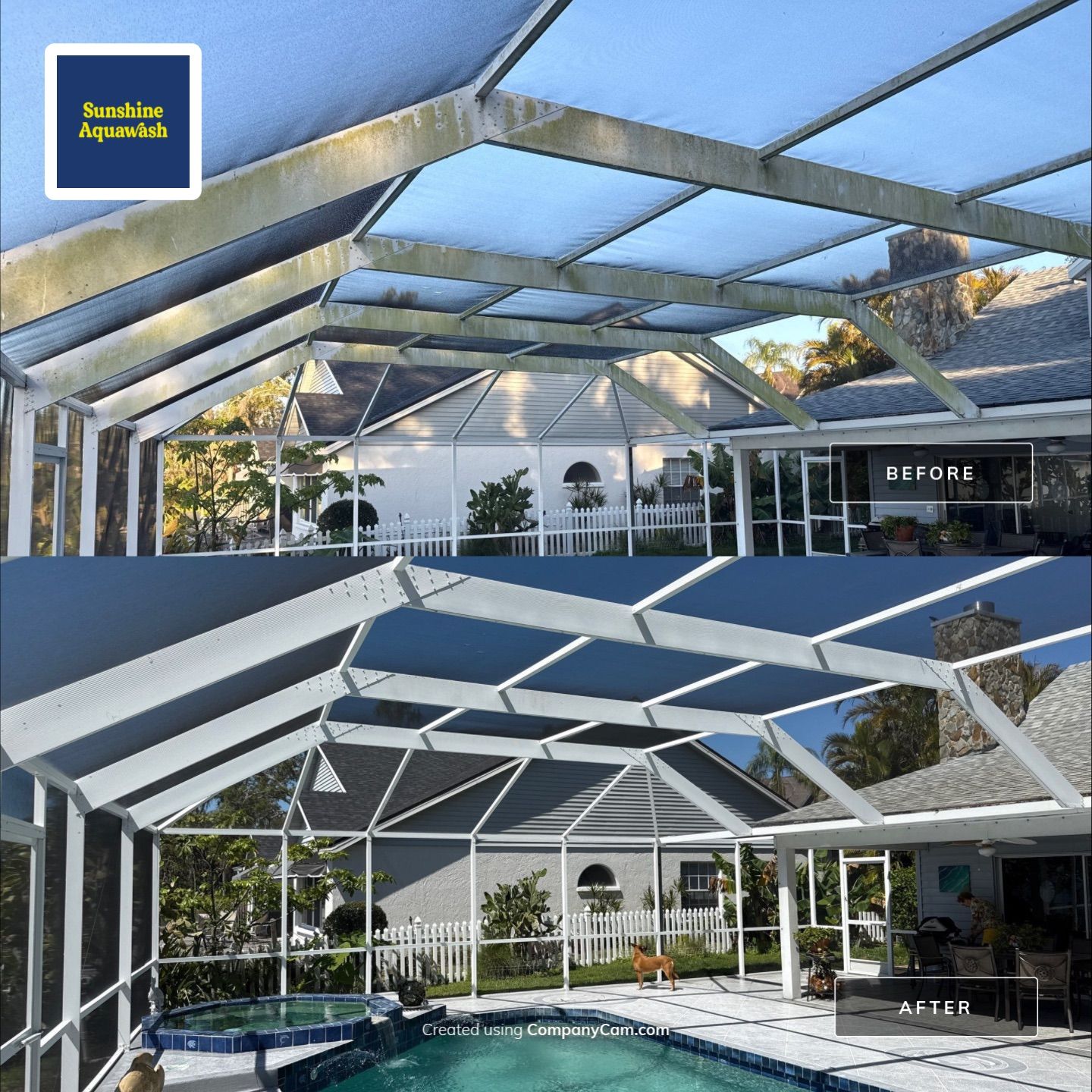 🏡 From Green to Clean! 🌊 Epic House & Pool Cage Cleaning on the Manatee River | Ellenton, FL 💦 by Sunshine AquaWash