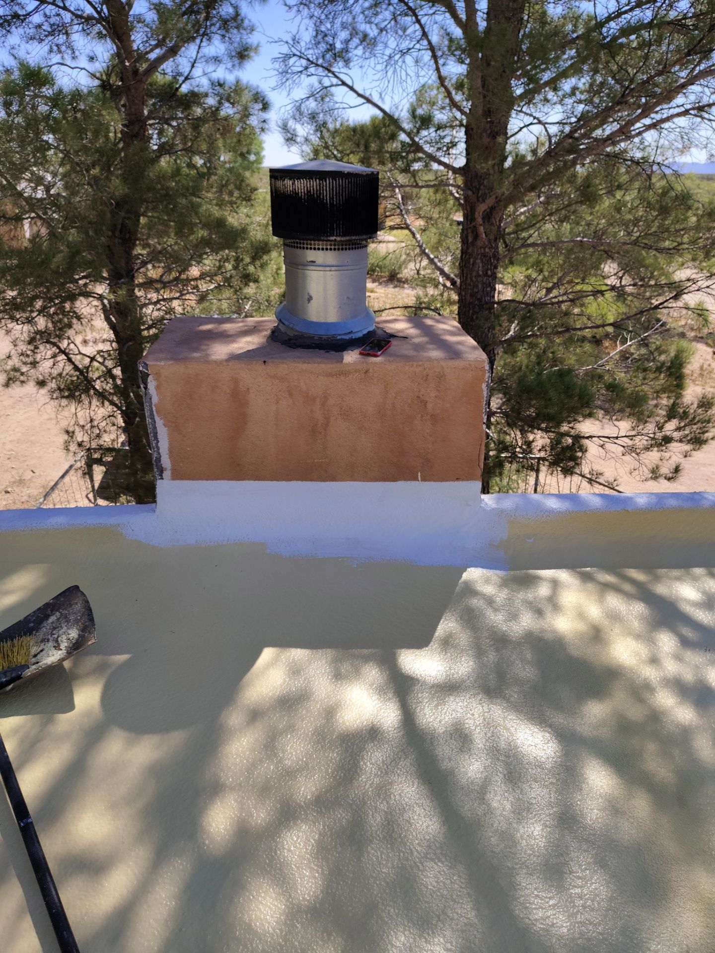 Residential roof application by SPF Services 