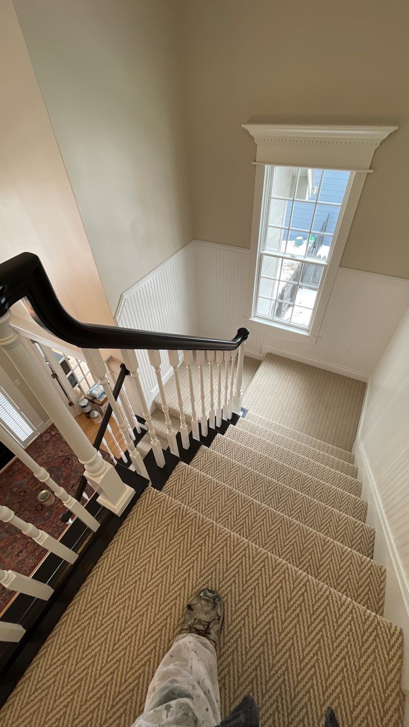 Bannister makeover using Sherwin Williams Paint by Cutting edge painting 