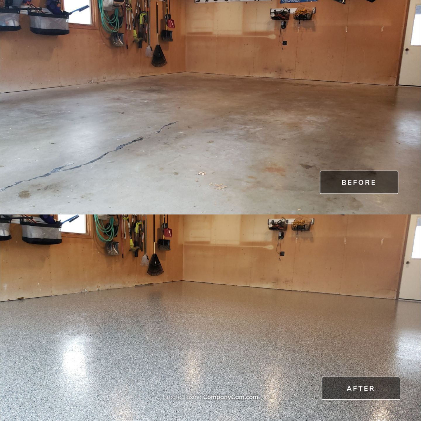 Pella Garage Floor Coating in Smoke by Revival Concrete Coatings