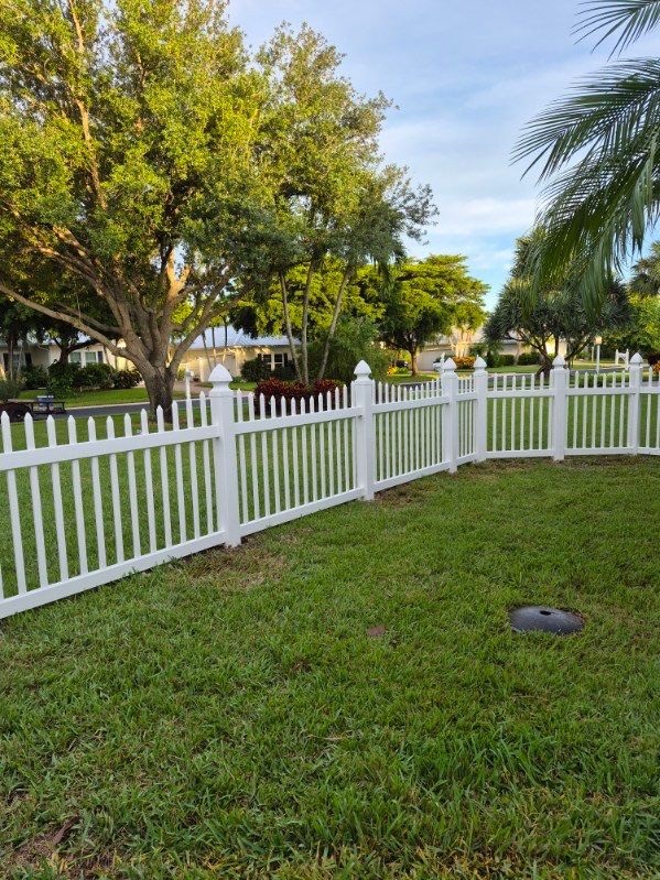 White Vinyl Picket and Privacy Fence Installation in Fort Myers by True Fence LLC