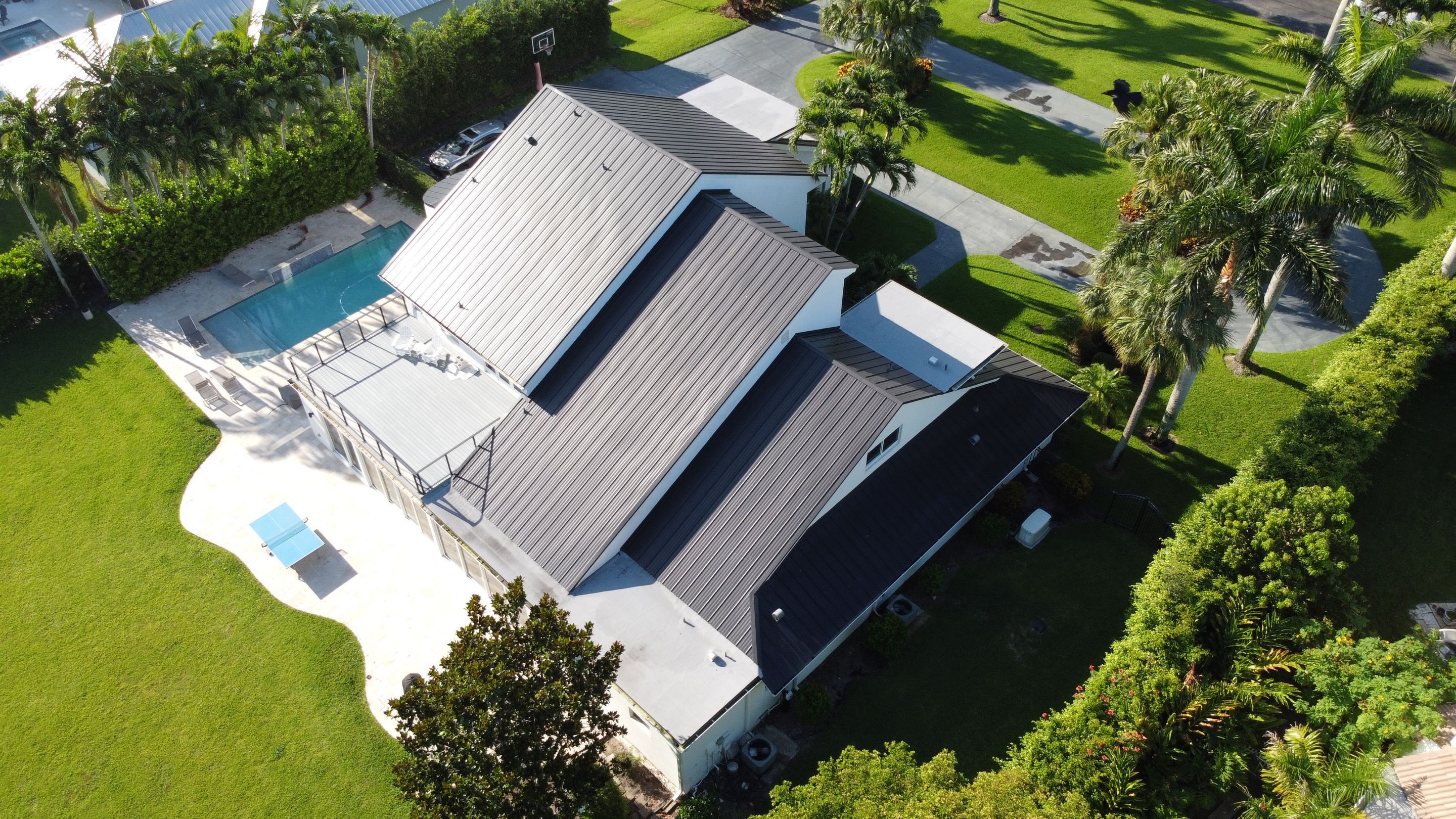 Residential Roofing Installation using 1" Nail strip metal roof by BLUES BROTHERS ROOFING
