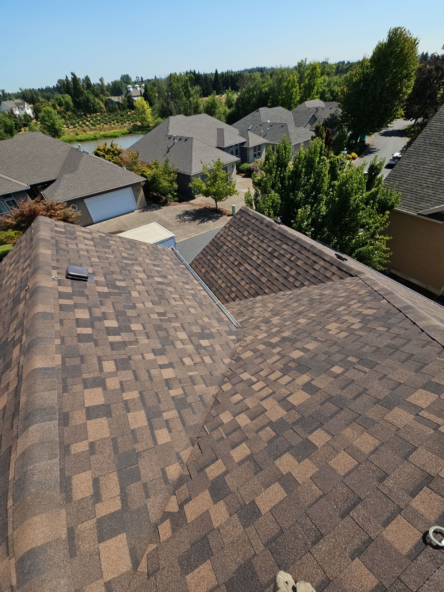 Residential Roofing Installation using IKO Dynasty (Color: Shadow Brown) by Orezona Building & Roofing Company, Inc.