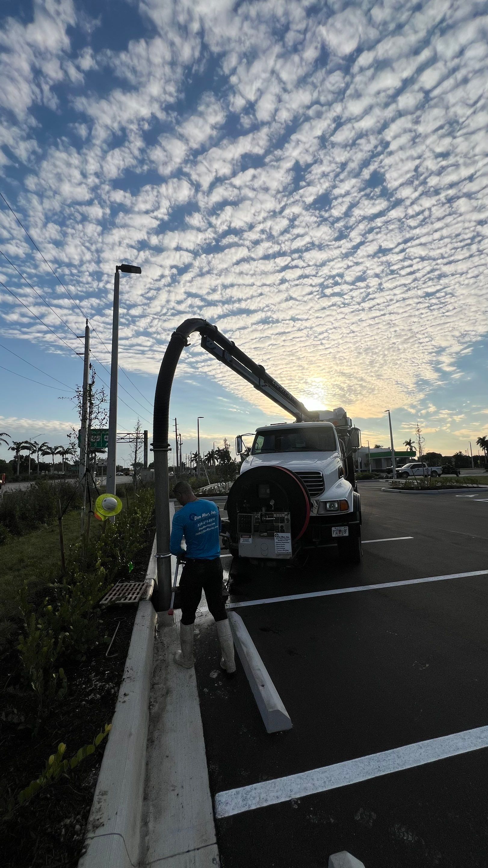 New Construction Commercial Parcel Stormwater System Cleaning by Don Mar, Inc. Storm Water Solutions