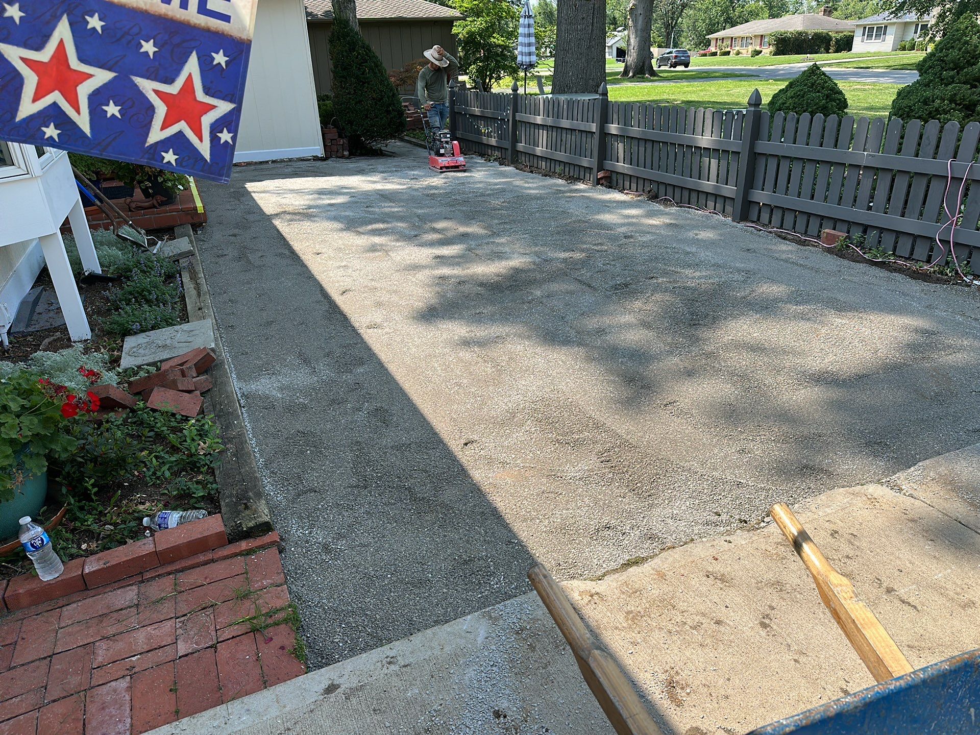 Uneven Patio Repaired! by LAND ESCAPES LLC
