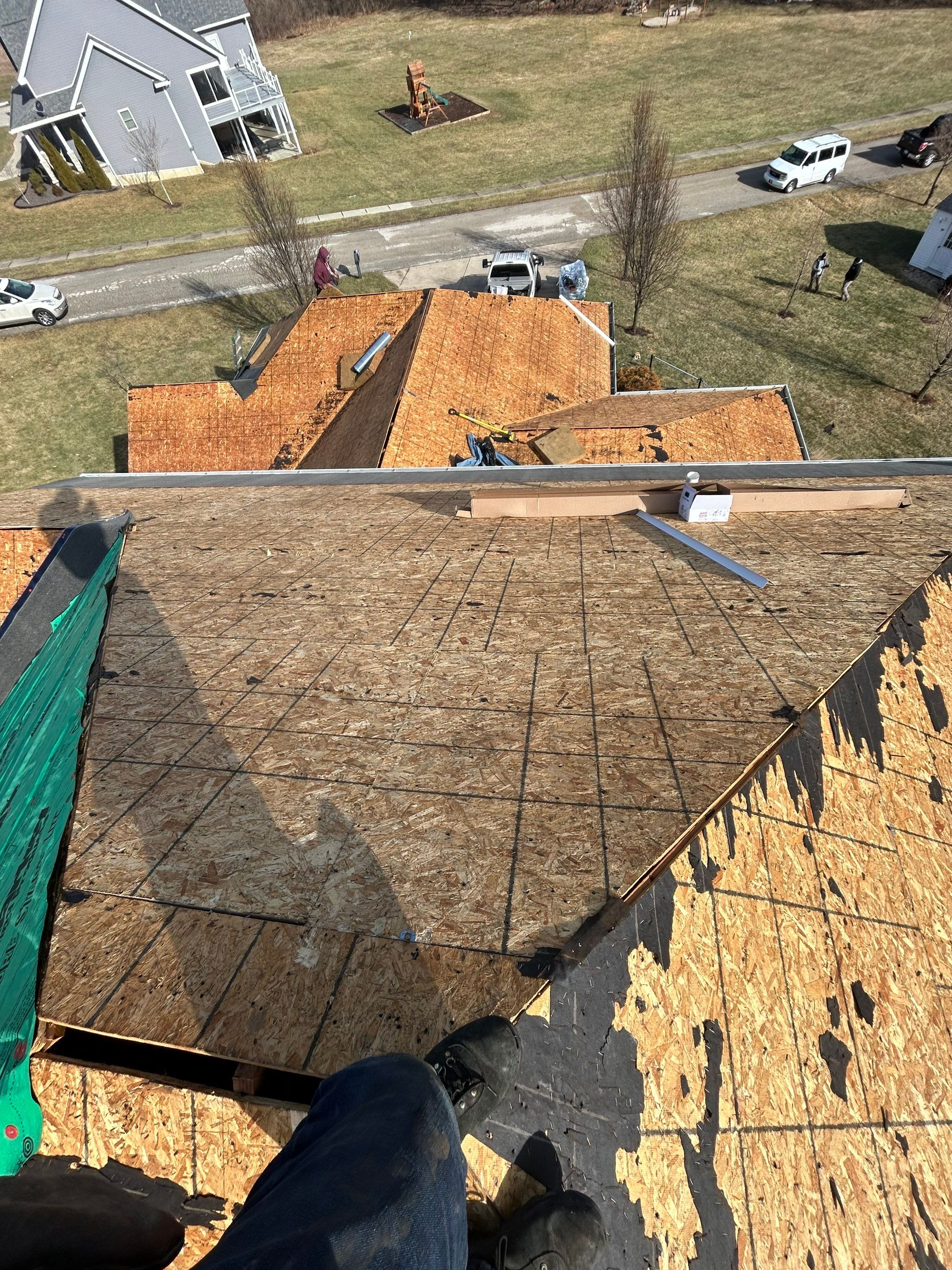 Residential Roofing Installation using Malarkey Vista AR Shingles (Black Oak) by Koontz Construction