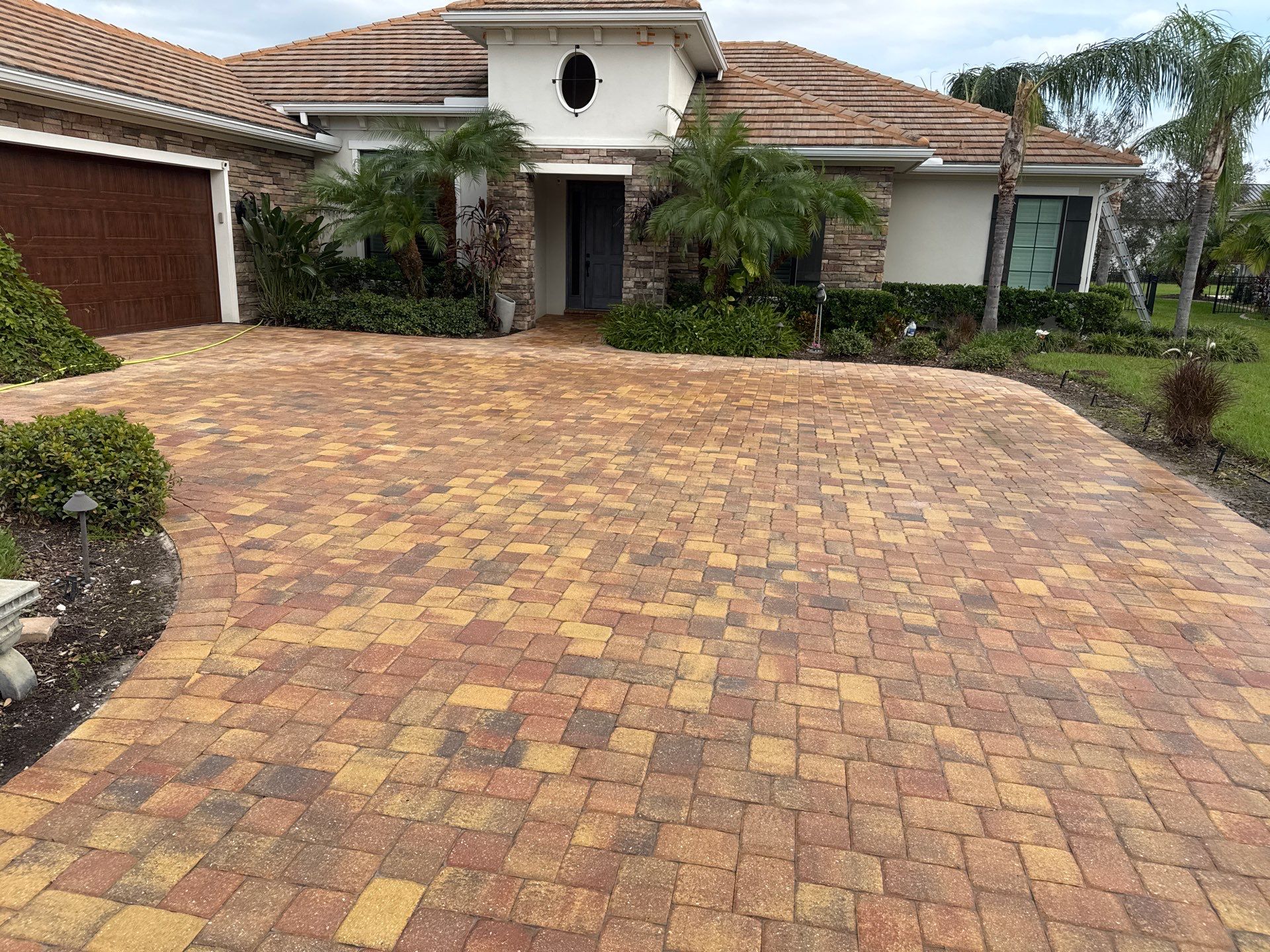 Paver Driveway Cleaning in Winding River Community, Bradenton, FL by Sunshine AquaWash