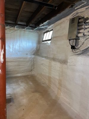 Basement Exterior Walls using Closed Cell Spray Foam